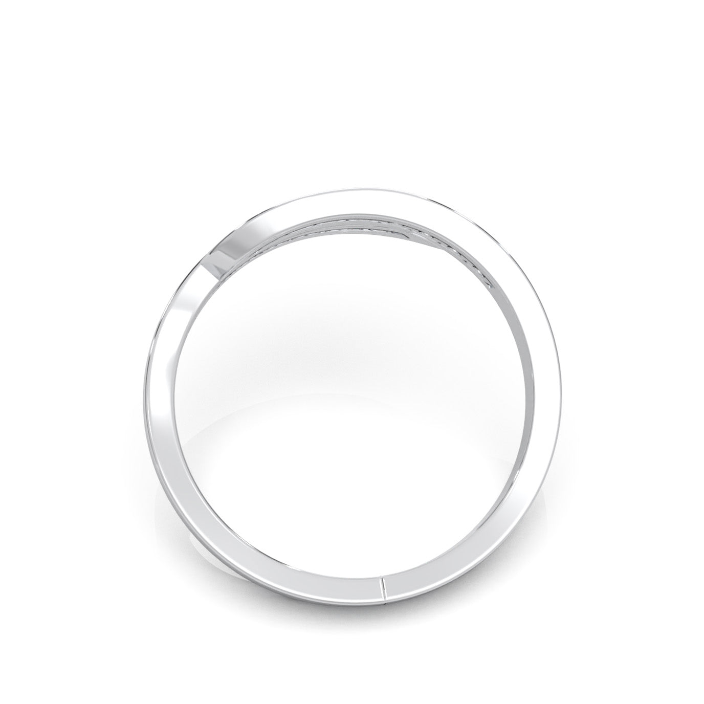 0.40 ct Moissanite Wedding Bands in 10k White Gold