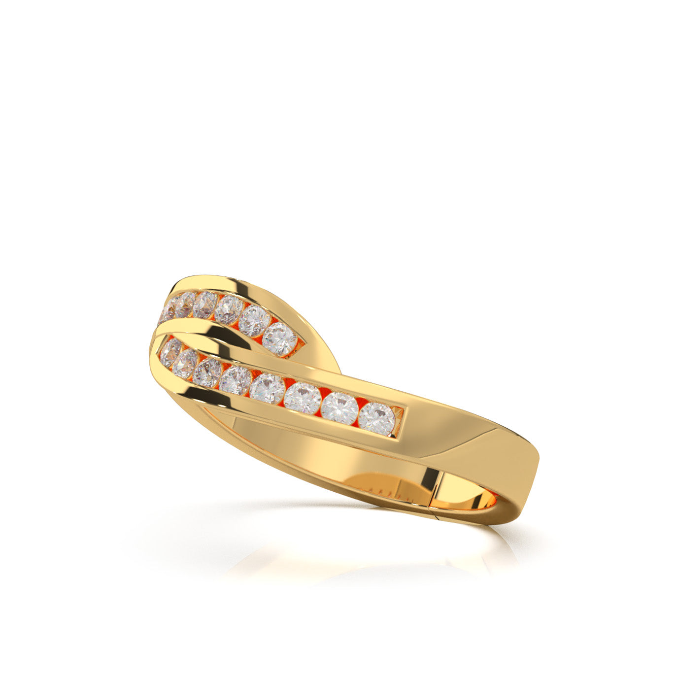 0.40 ct Natural Diamond Wedding Bands in 14k Yellow Gold