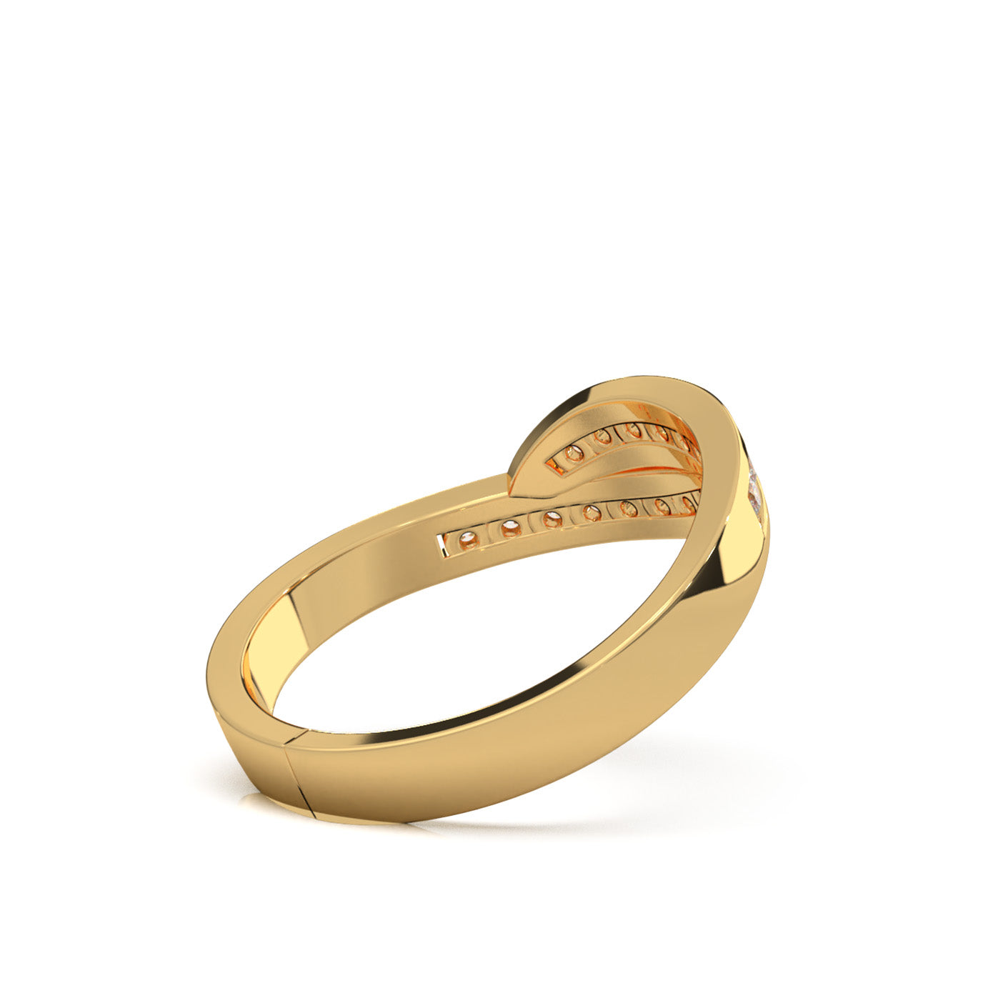 0.40 ct Moissanite Wedding Bands in 10k Yellow Gold