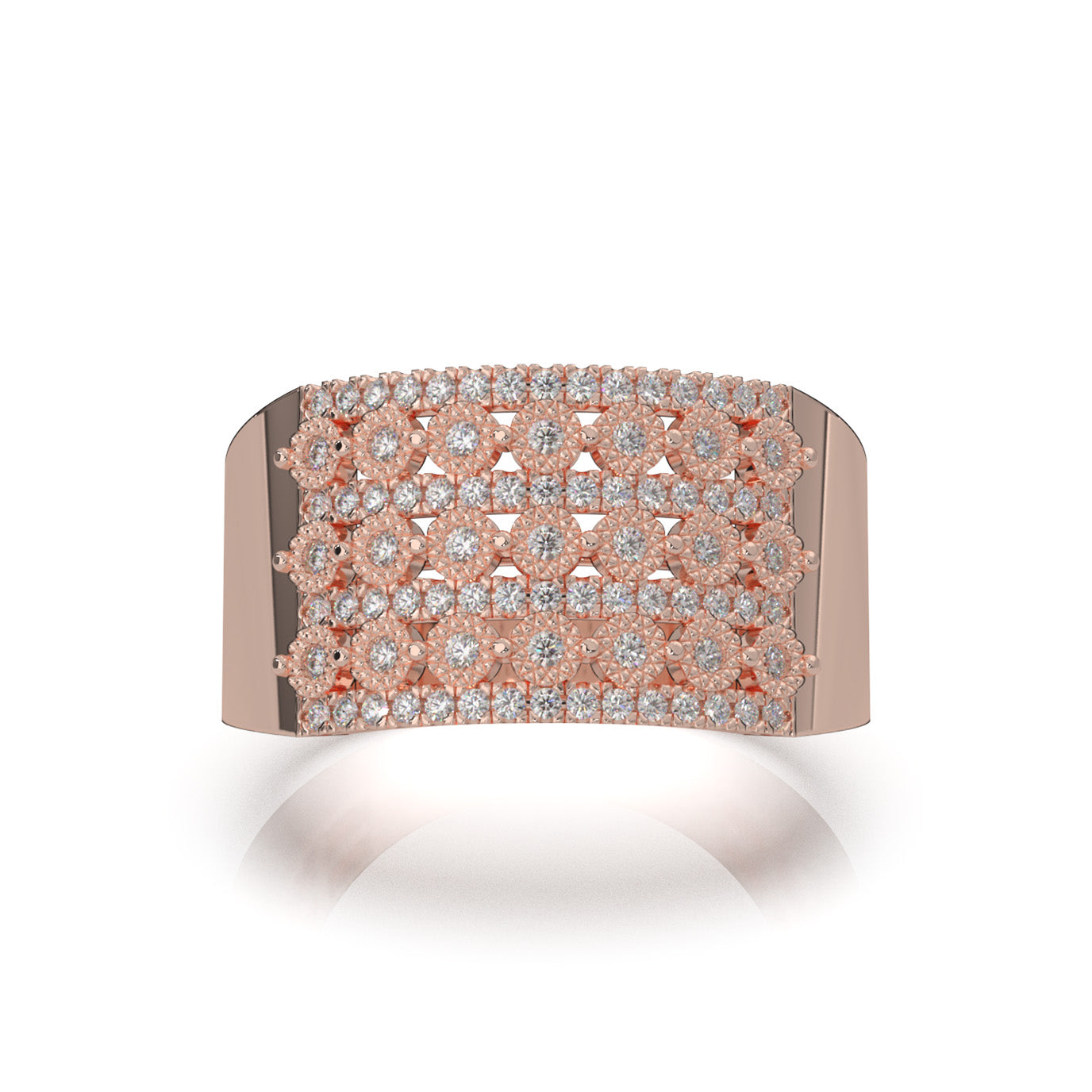 0.66 ct Natural Diamond Mens Rings in 10k Rose Gold
