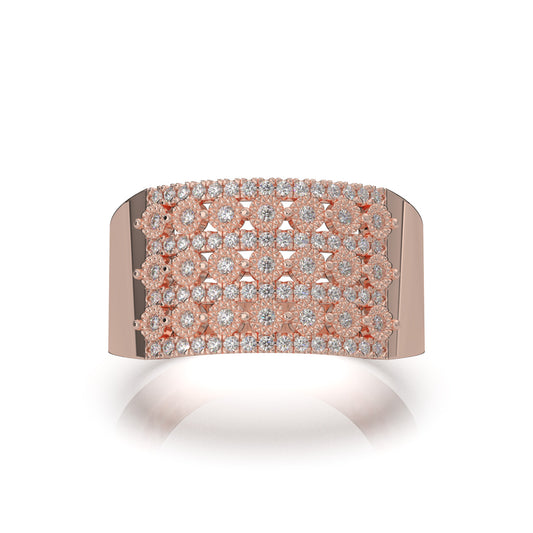 0.66 ct Moissanite Mens Rings in 10k Rose Gold