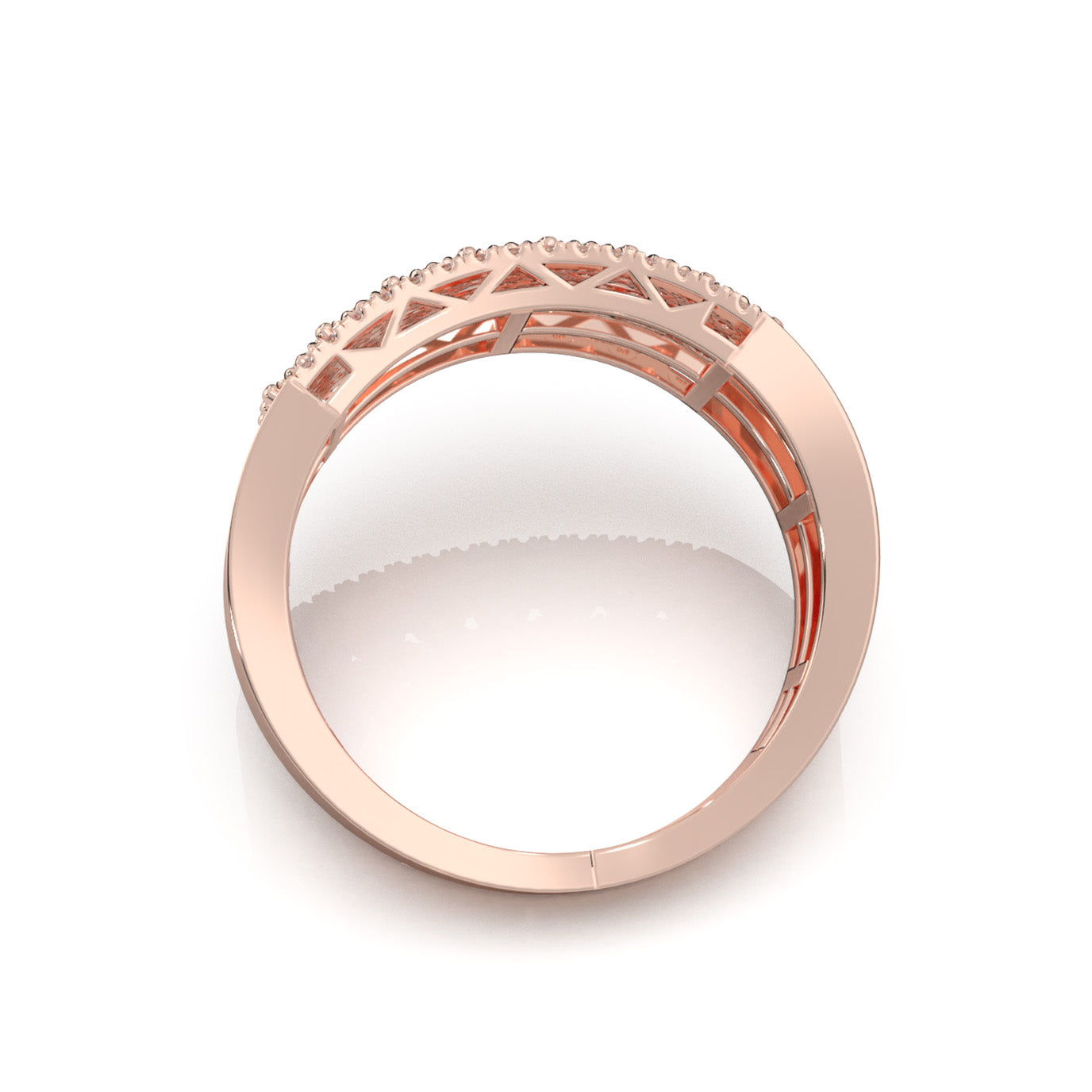 0.66 ct Natural Diamond Mens Rings in 10k Rose Gold