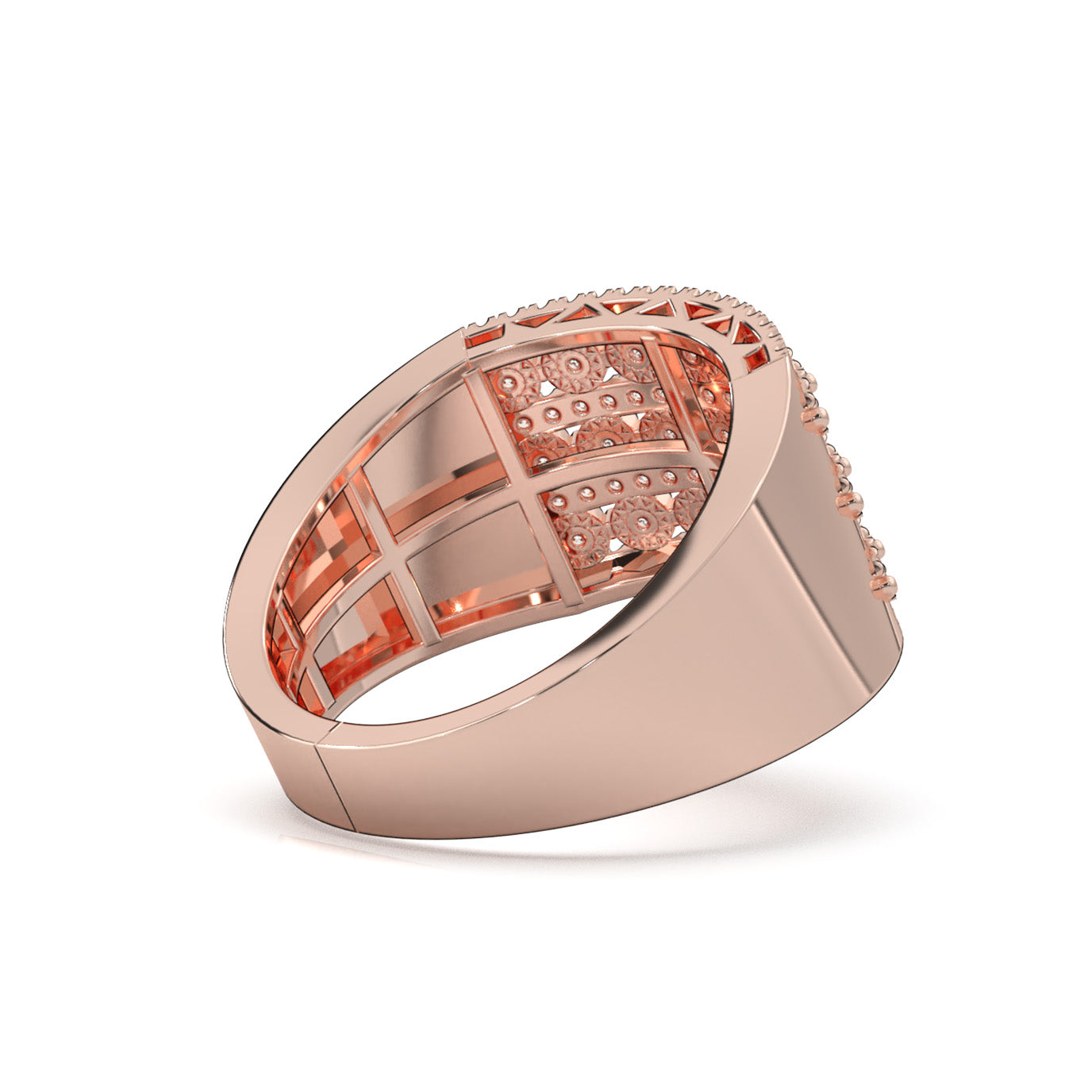 0.66 ct Natural Diamond Mens Rings in 10k Rose Gold