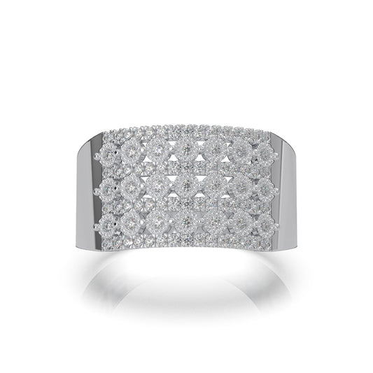 0.66 ct Natural Diamond Mens Rings in 10k White Gold