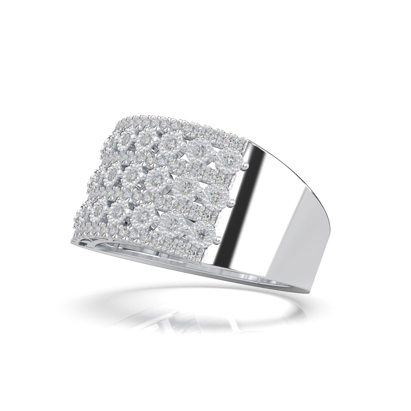 0.66 ct Natural Diamond Mens Rings in 14k White Gold