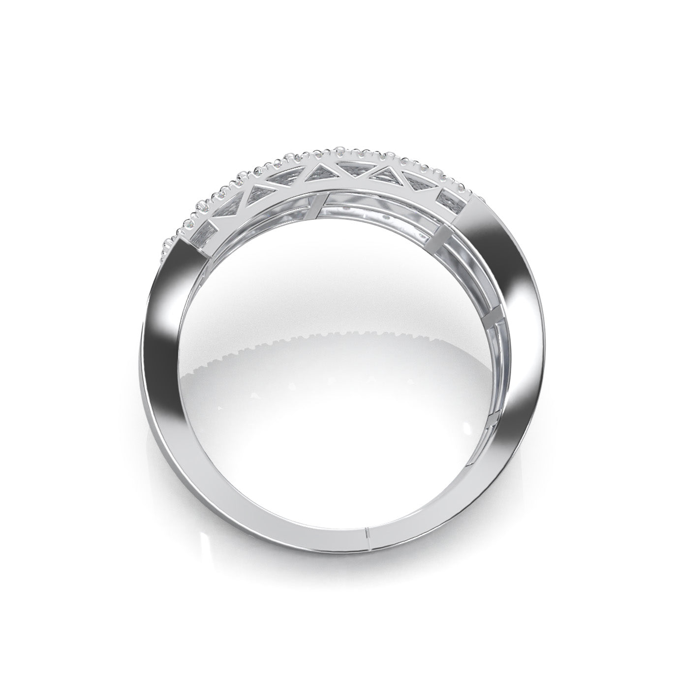 0.66 ct Moissanite Mens Rings in 10k White Gold