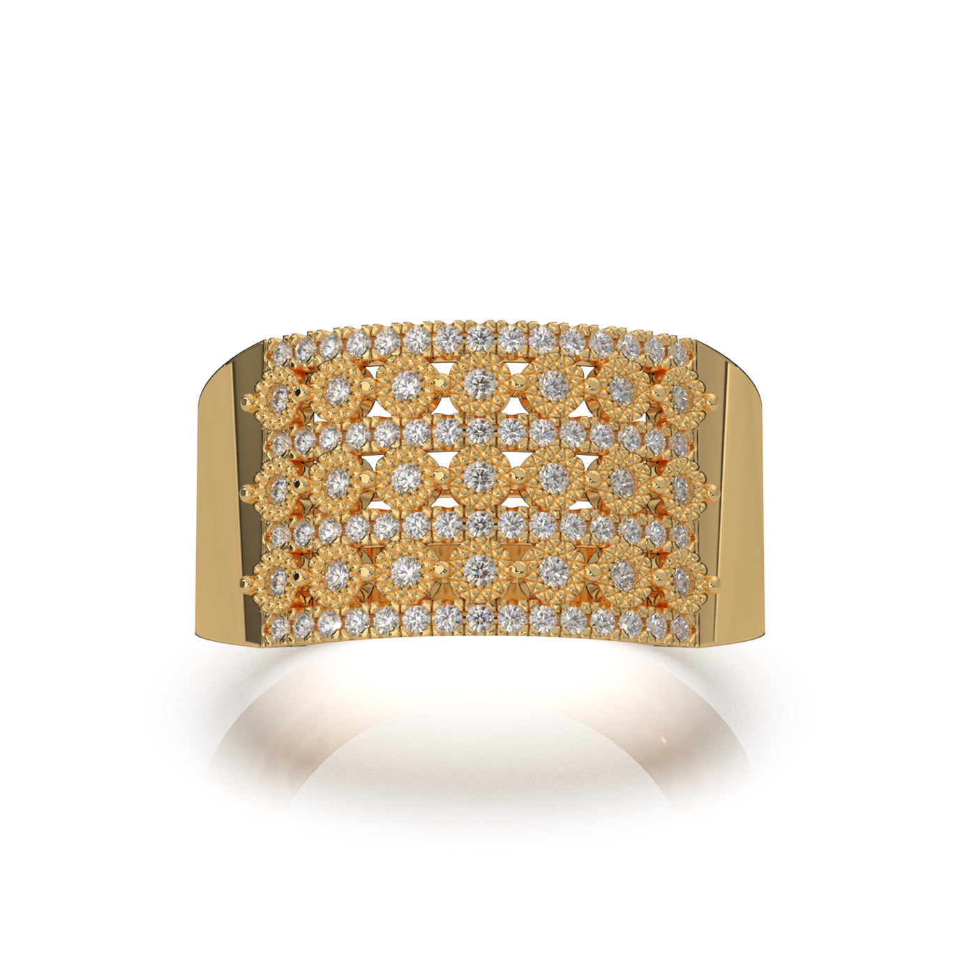 0.66 ct Moissanite Mens Rings in 14k Yellow Gold