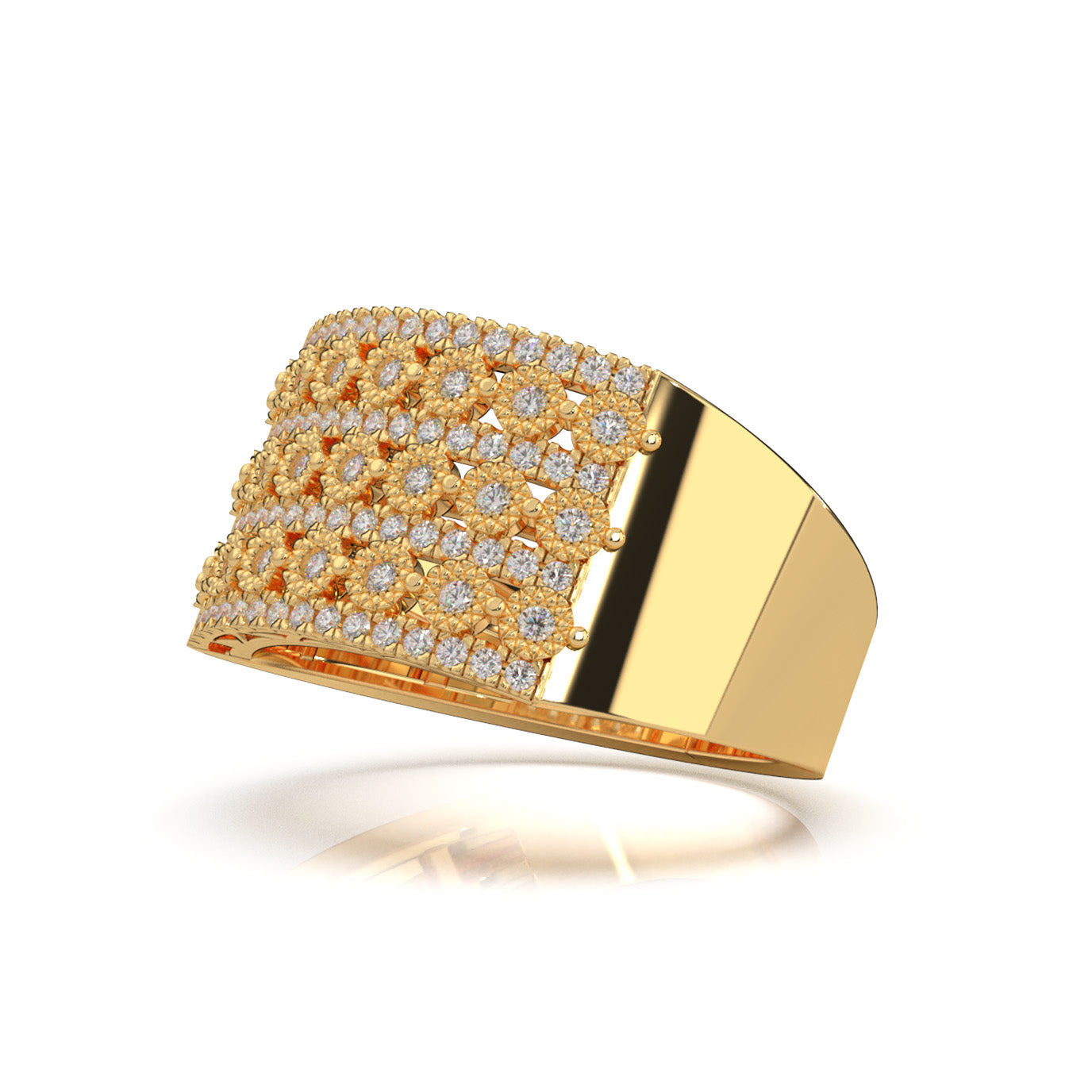 0.66 ct Natural Diamond Mens Rings in 14k Yellow Gold