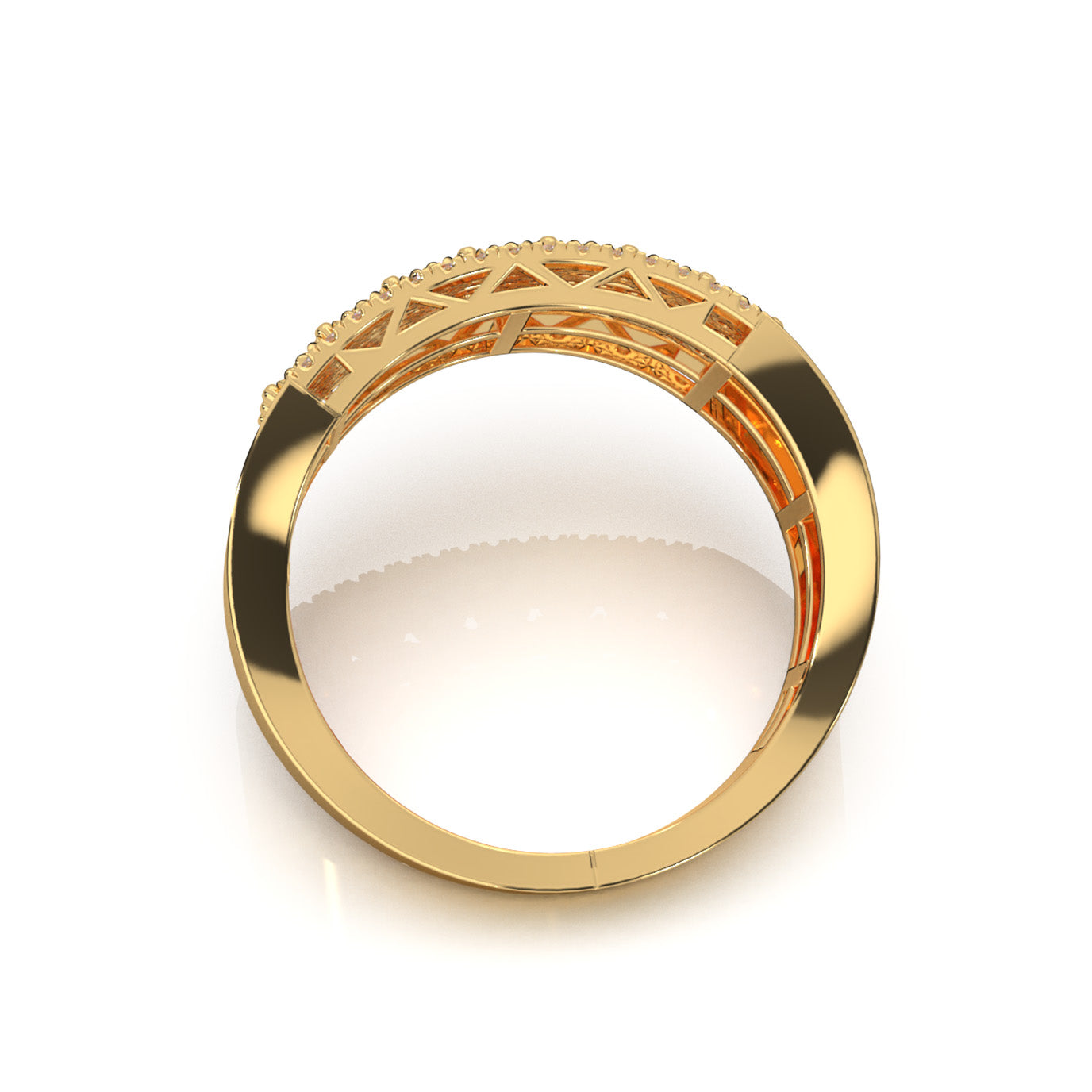 0.66 ct Moissanite Mens Rings in 14k Yellow Gold