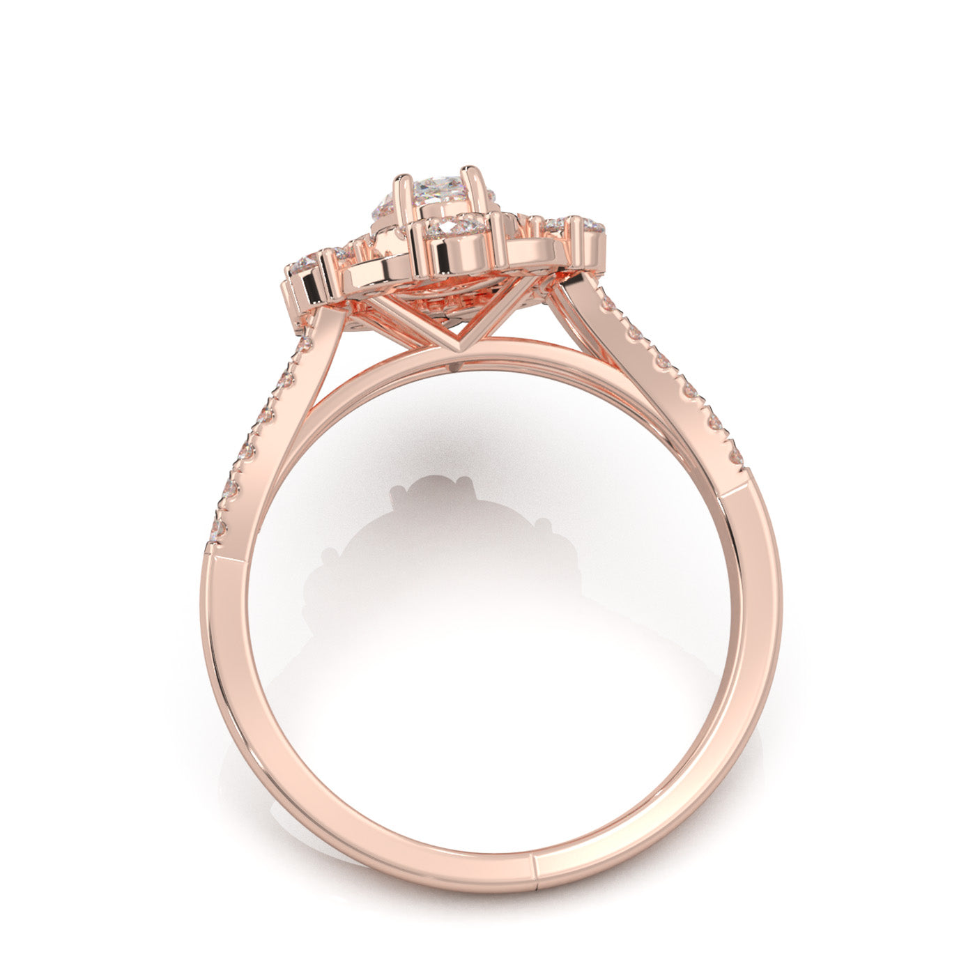 1.30 ct Natural Diamond Engagement Rings in 10k Rose Gold