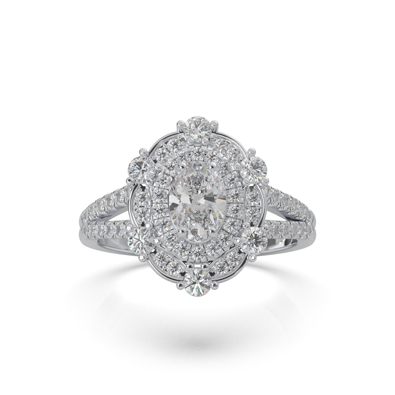 1.30 ct Natural Diamond Engagement Rings in 14k White Gold