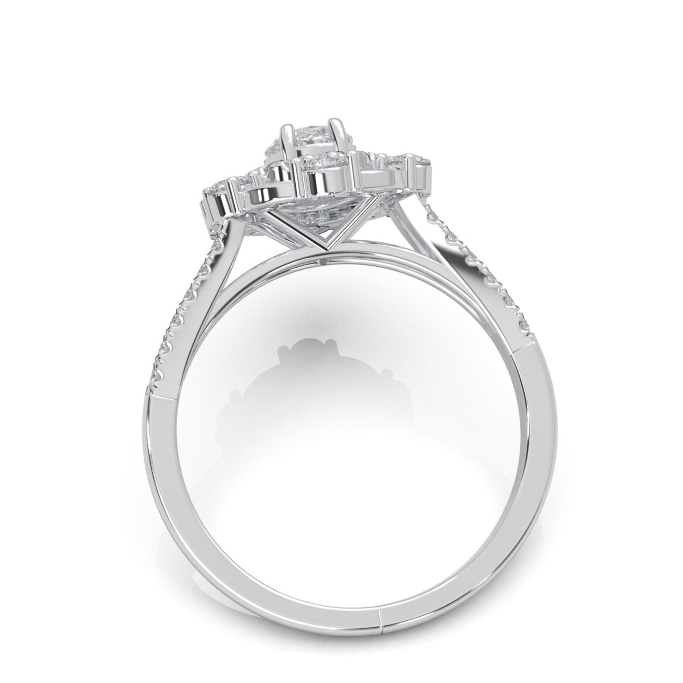 1.30 ct Natural Diamond Engagement Rings in 14k White Gold