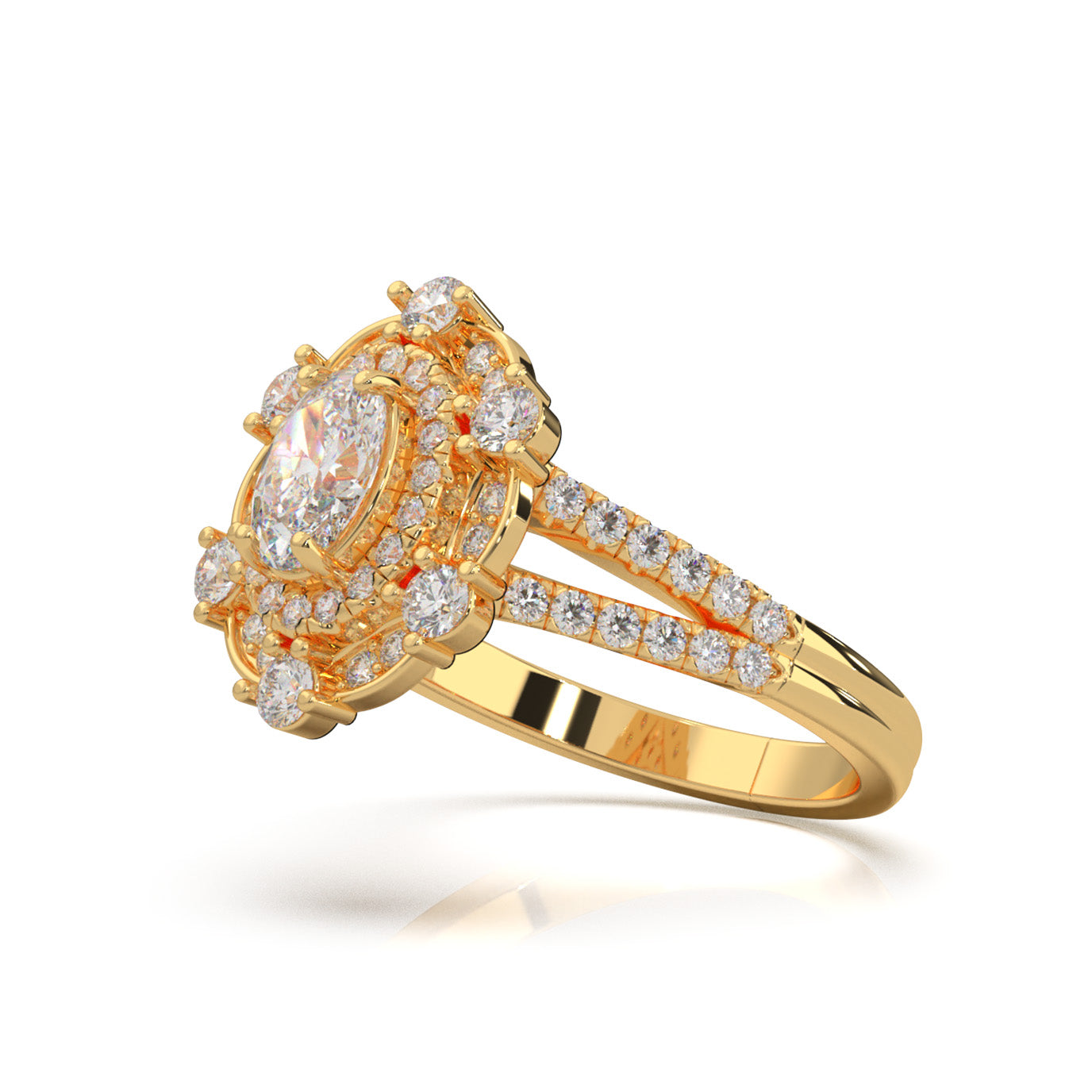 1.30 ct Natural Diamond Engagement Rings in 14k Yellow Gold