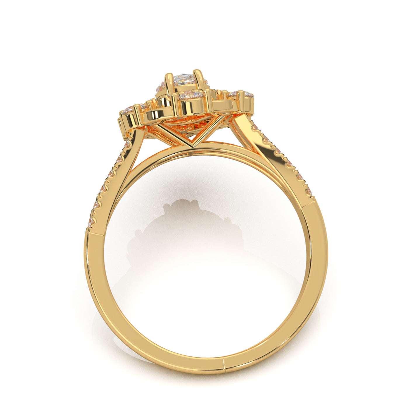 1.30 ct Natural Diamond Engagement Rings in 14k Yellow Gold