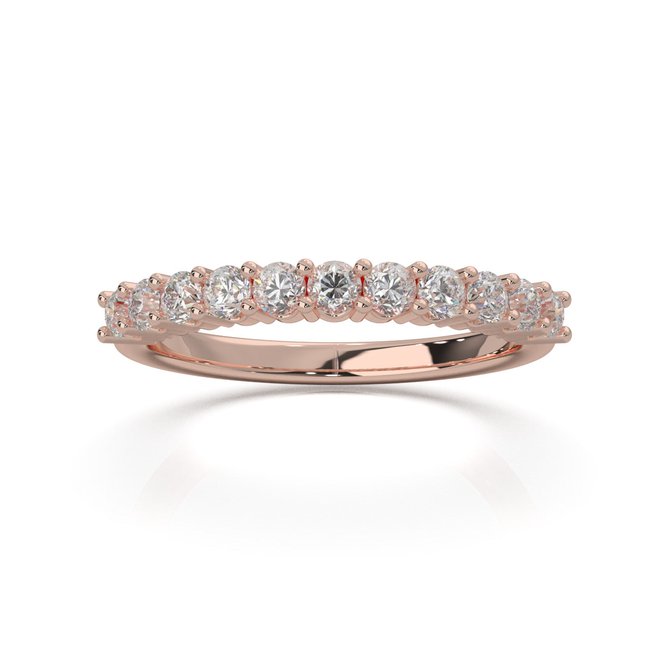 0.66 ct Moissanite Wedding Bands in 14k Rose Gold