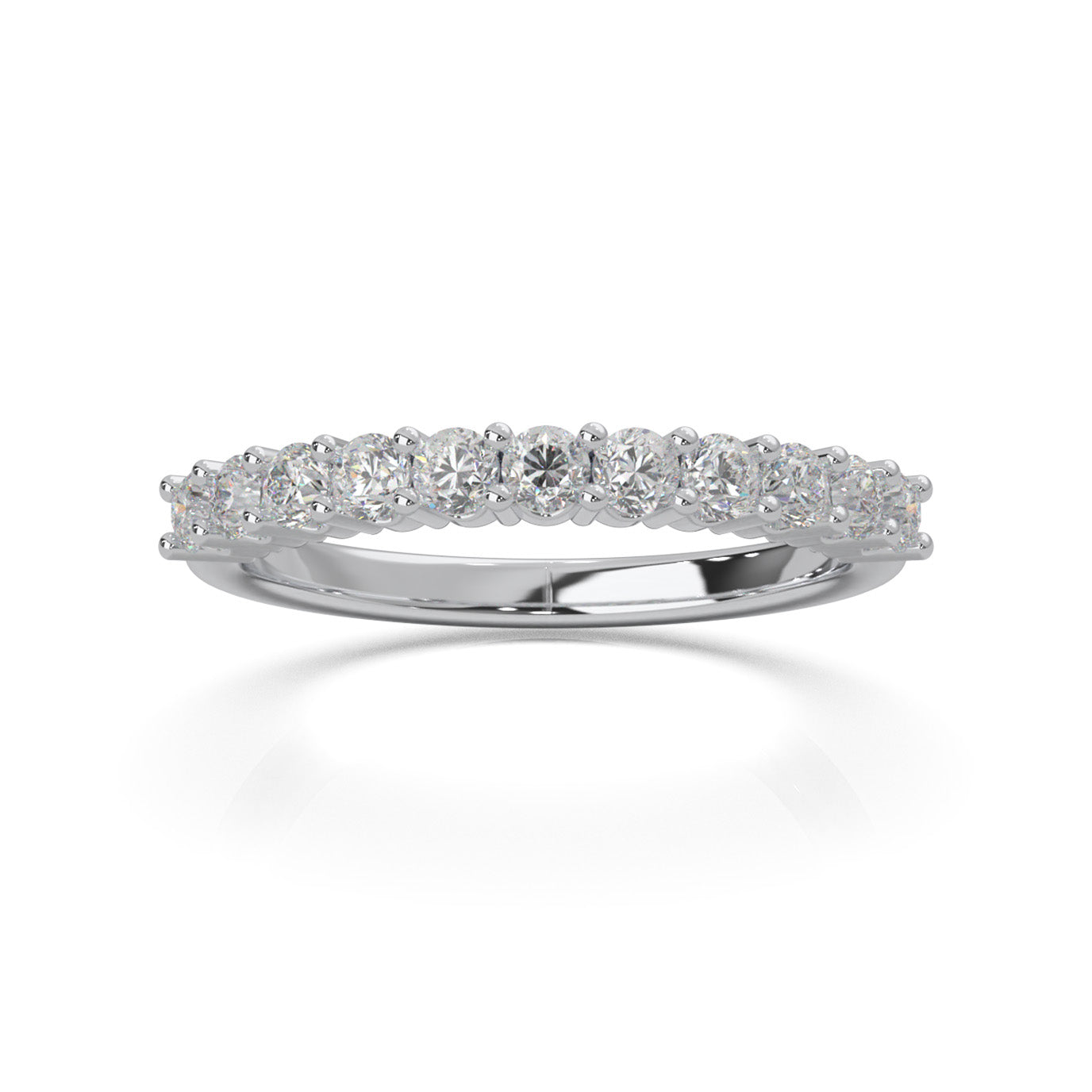 0.66 ct Natural Diamond Wedding Bands in 10k White Gold