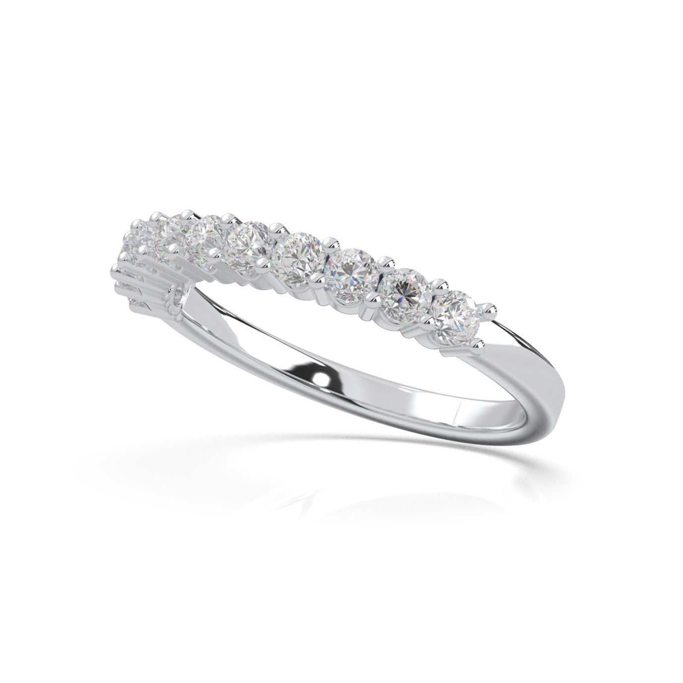 0.66 ct Natural Diamond Wedding Bands in 10k White Gold