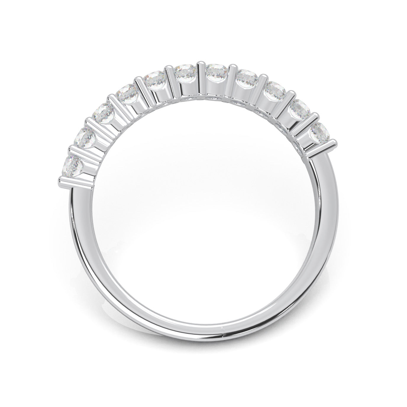 0.66 ct Moissanite Wedding Bands in 10k White Gold