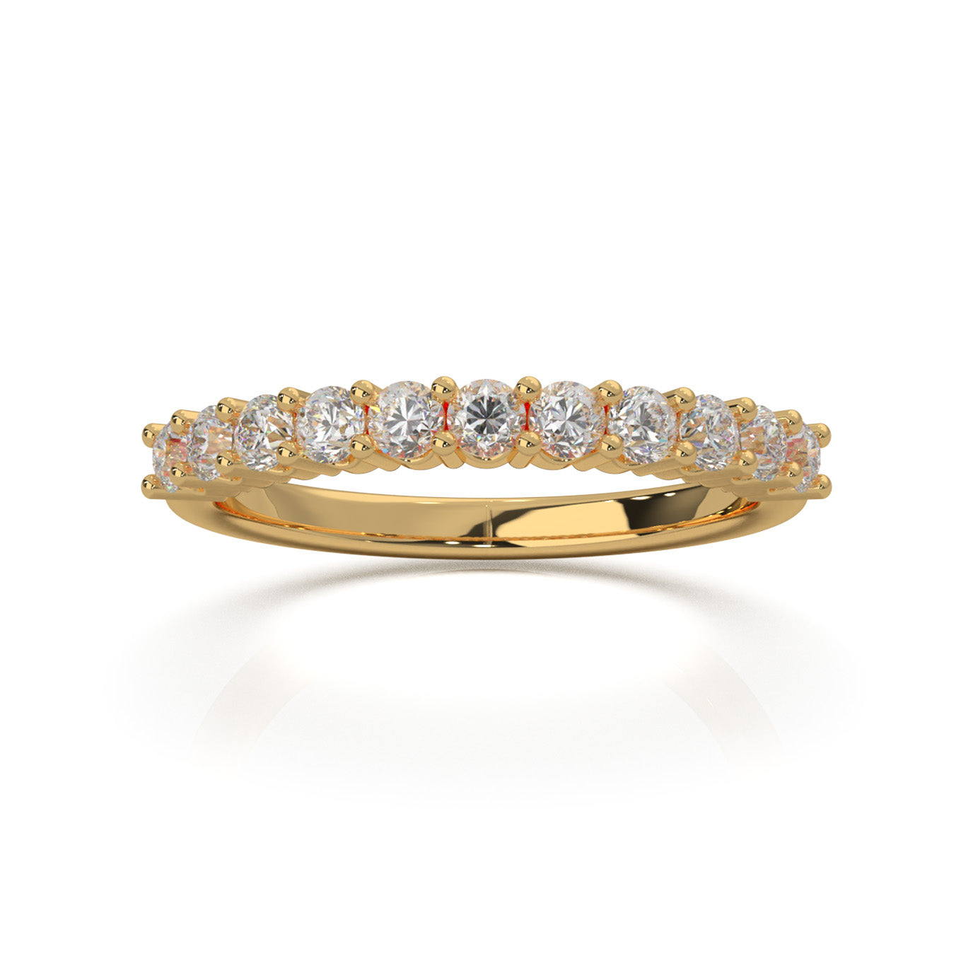 0.66 ct Natural Diamond Wedding Bands in 10k Yellow Gold