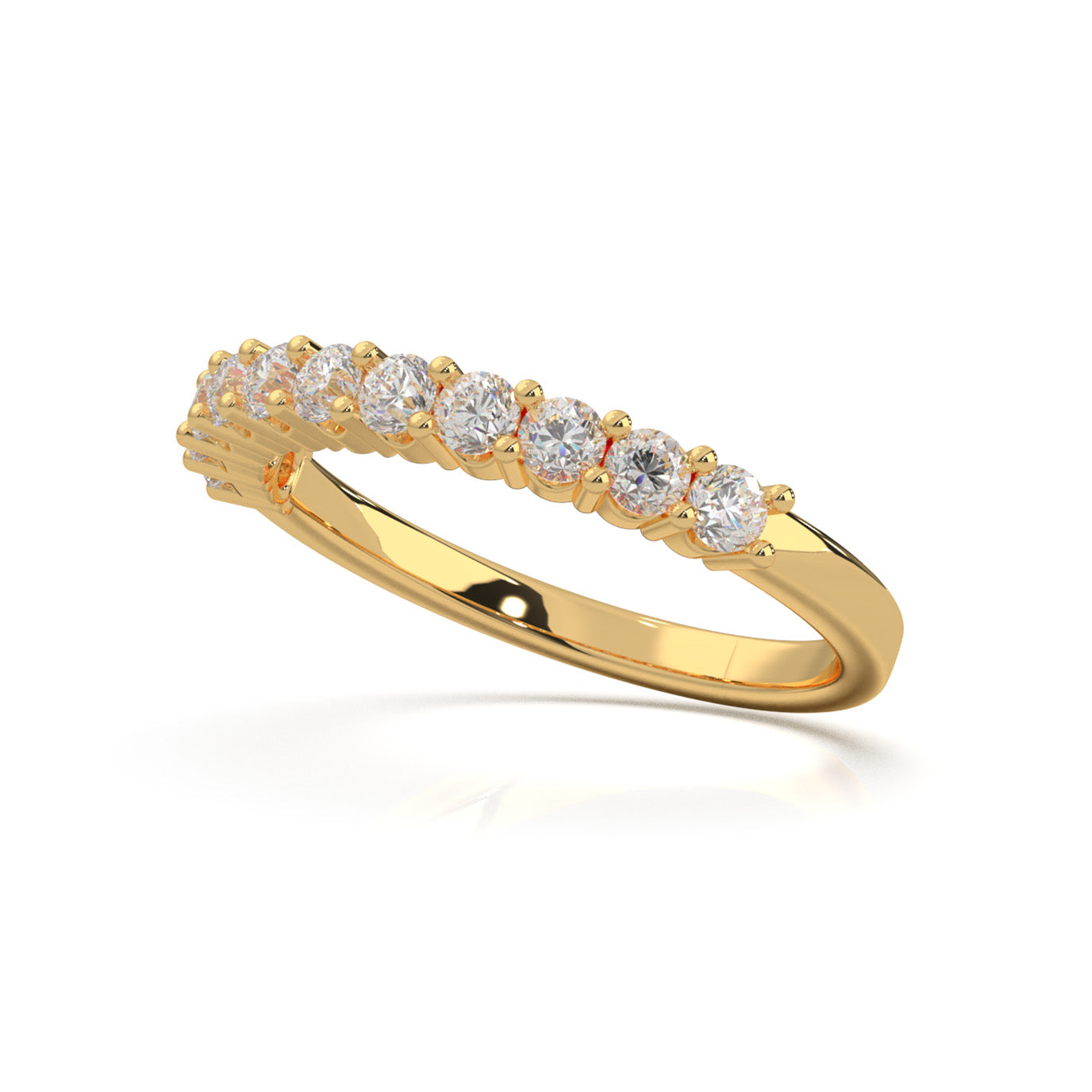 0.66 ct Natural Diamond Wedding Bands in 10k Yellow Gold