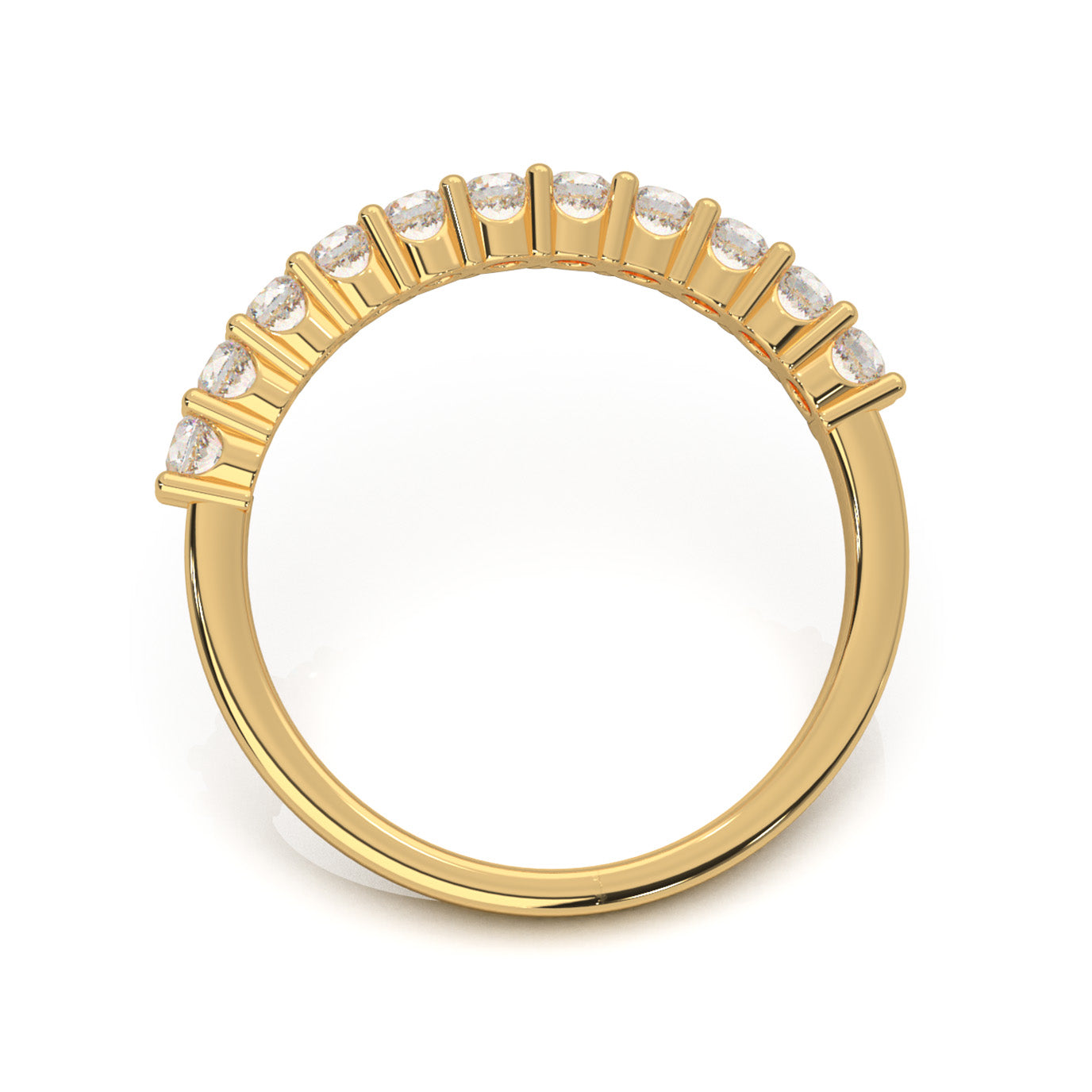 0.66 ct Moissanite Wedding Bands in 10k Yellow Gold