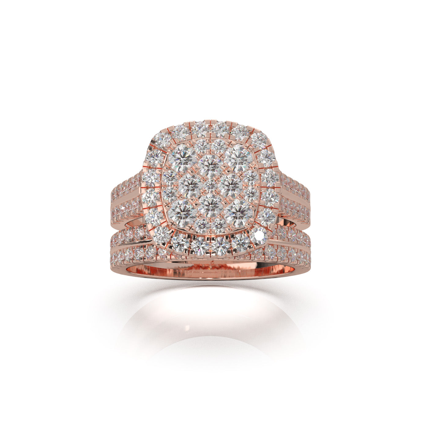 2.20 ct Lab Grown Diamond Engagement Sets in 14k Rose Gold