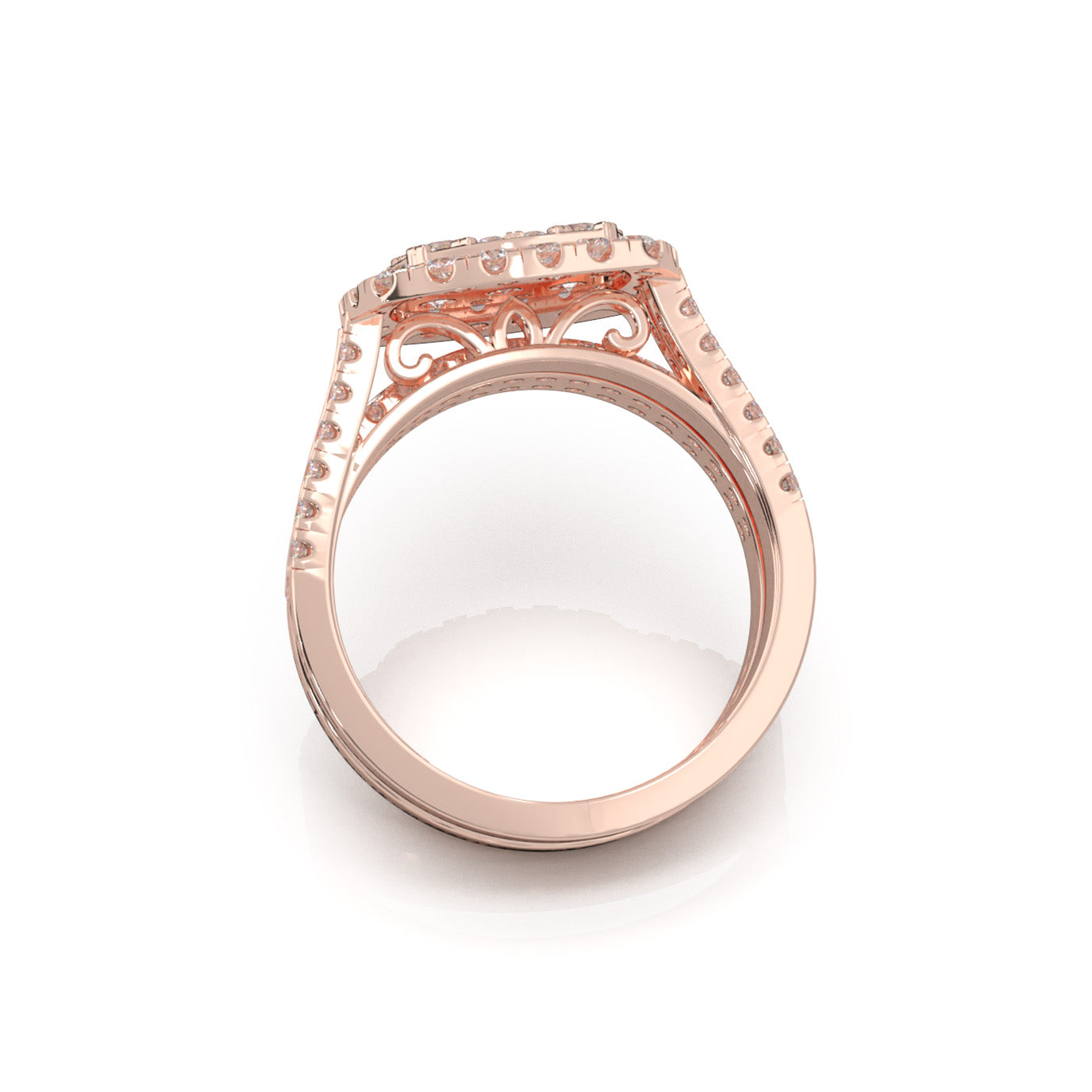 2.20 ct Moissanite Engagement Sets in 14k Rose Gold