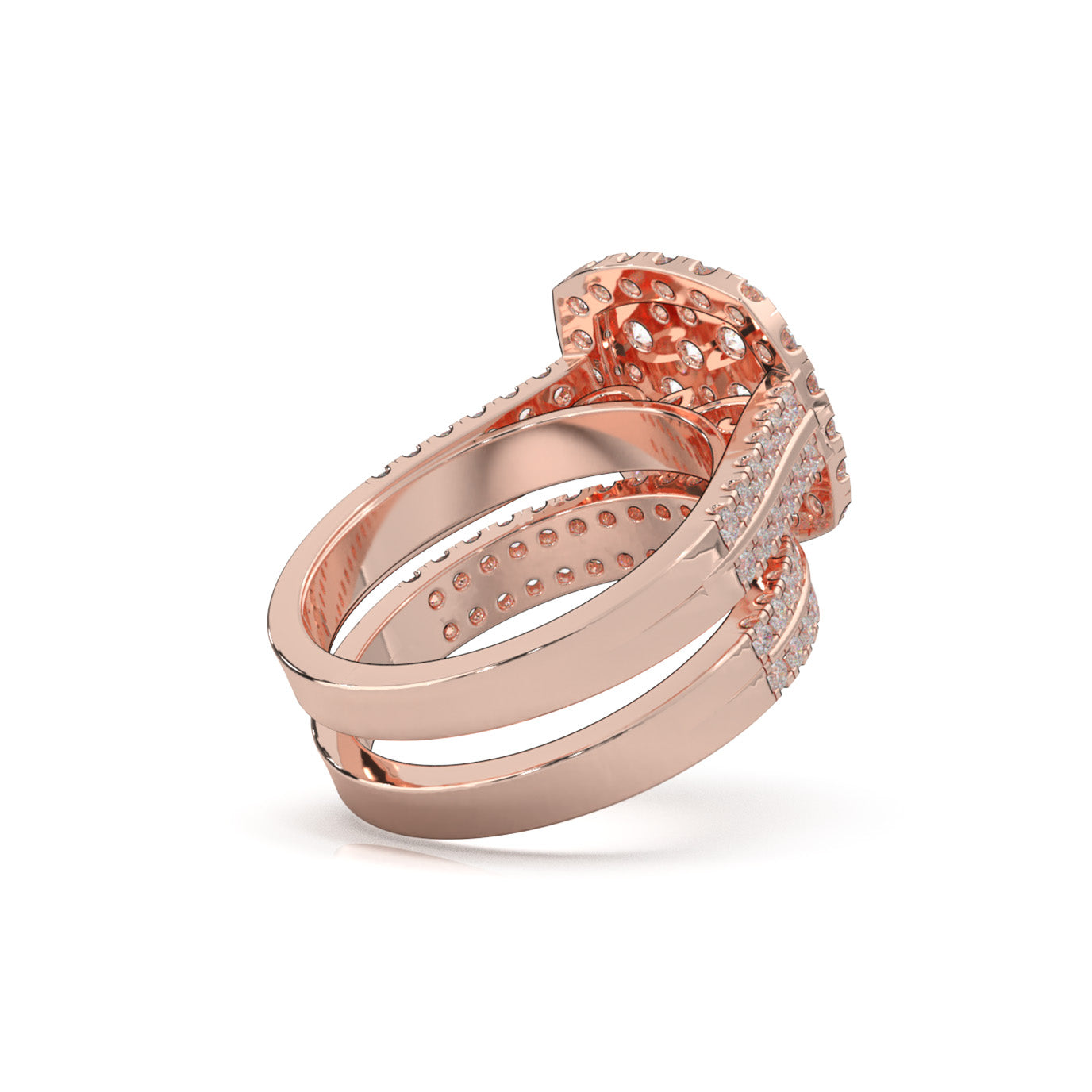 2.20 ct Moissanite Engagement Sets in 14k Rose Gold