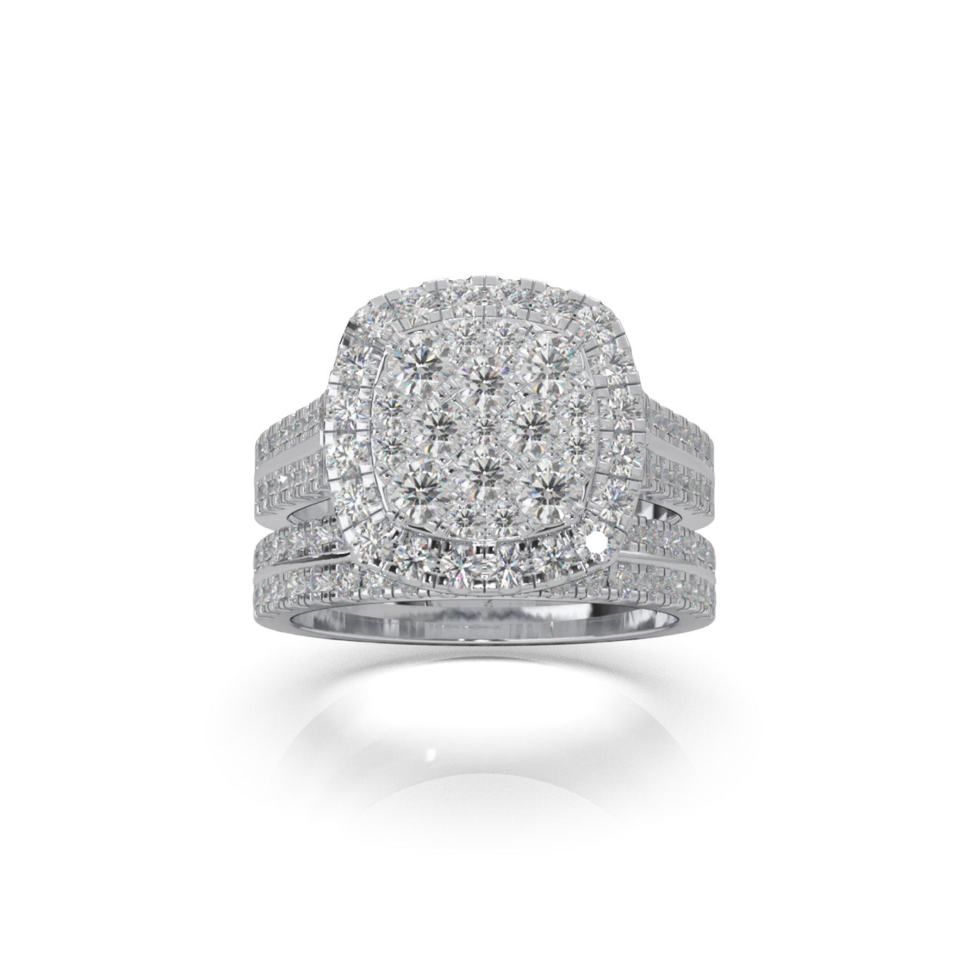 2.20 ct Natural Diamond Engagement Sets in 10k White Gold
