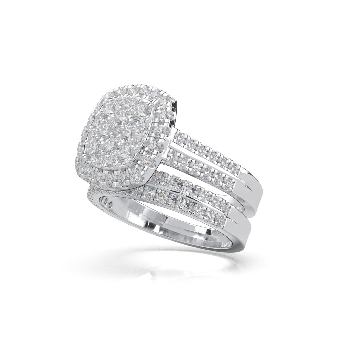 2.20 ct Natural Diamond Engagement Sets in 10k White Gold