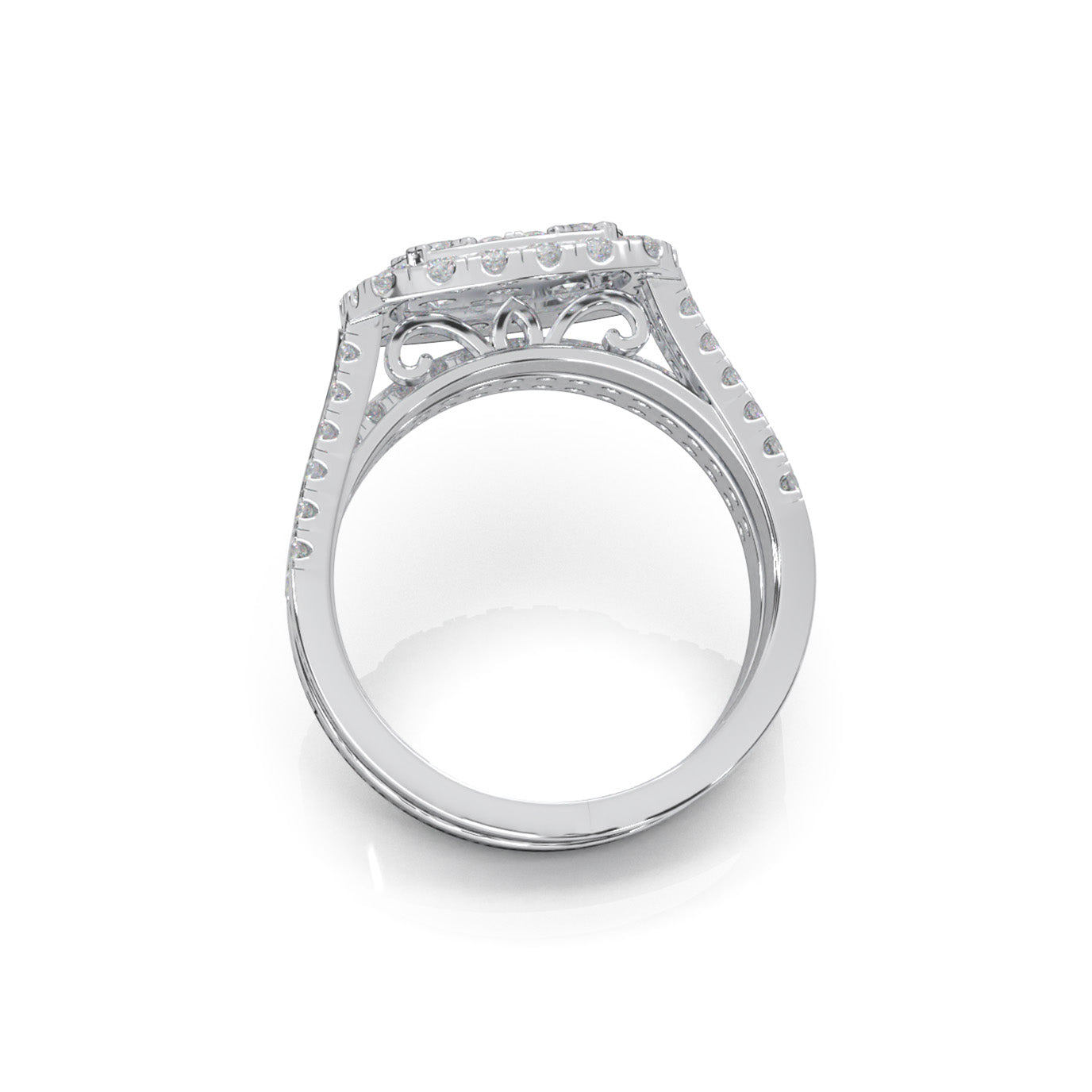 2.20 ct Lab Grown Diamond Engagement Sets in 14k White Gold