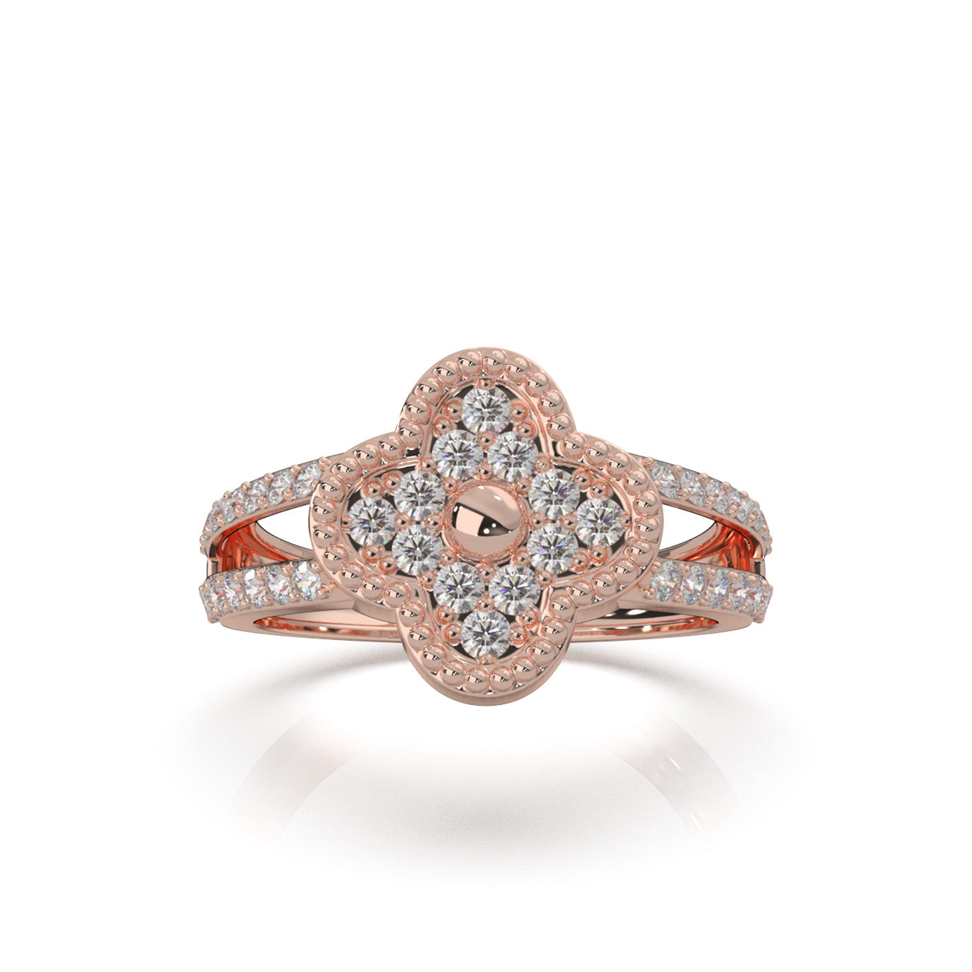 0.75 ct Natural Diamond Engagement Rings in 10k Rose Gold