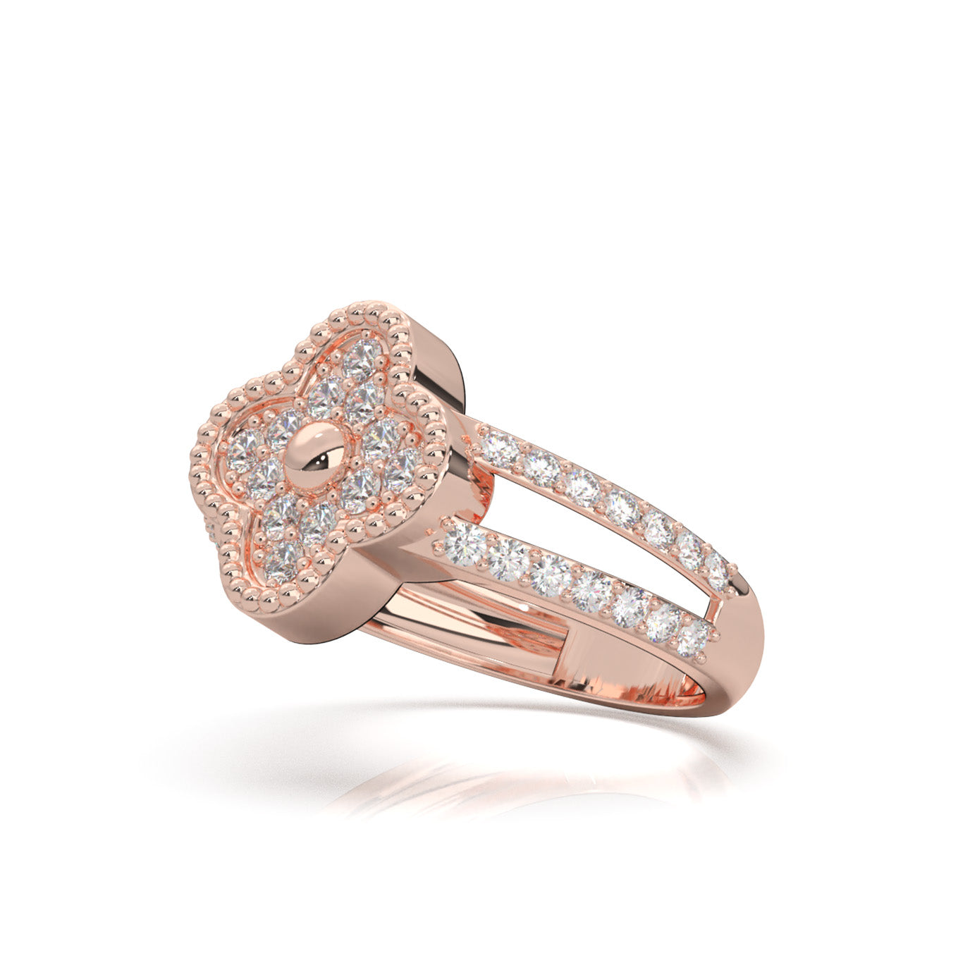 0.75 ct Natural Diamond Engagement Rings in 10k Rose Gold