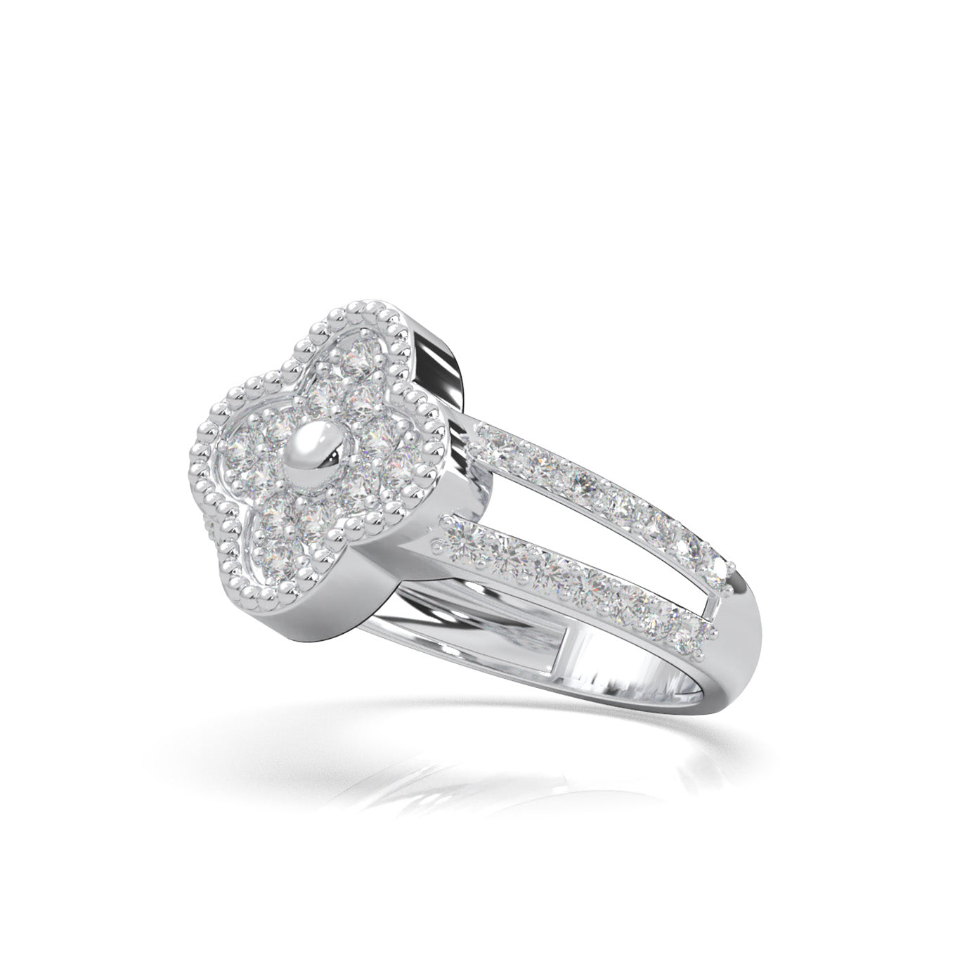 0.75 ct Moissanite Engagement Rings in 14k White Gold