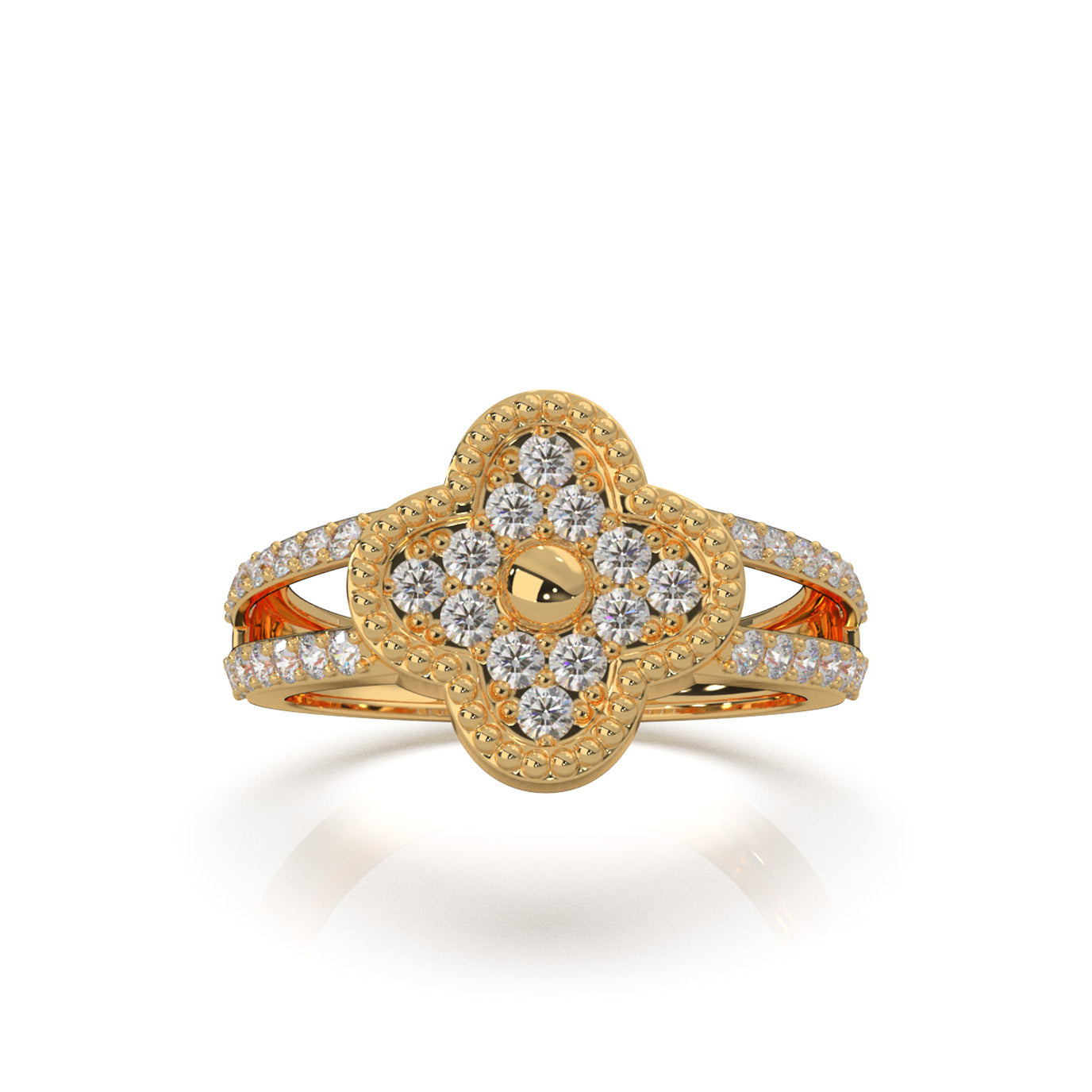 0.75 ct Natural Diamond Engagement Rings in 14k Yellow Gold