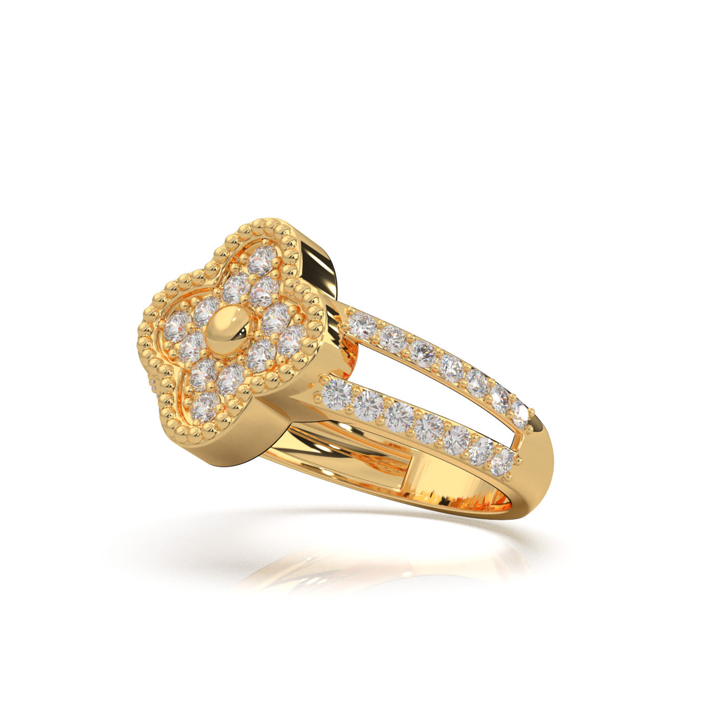 0.75 ct Natural Diamond Engagement Rings in 14k Yellow Gold
