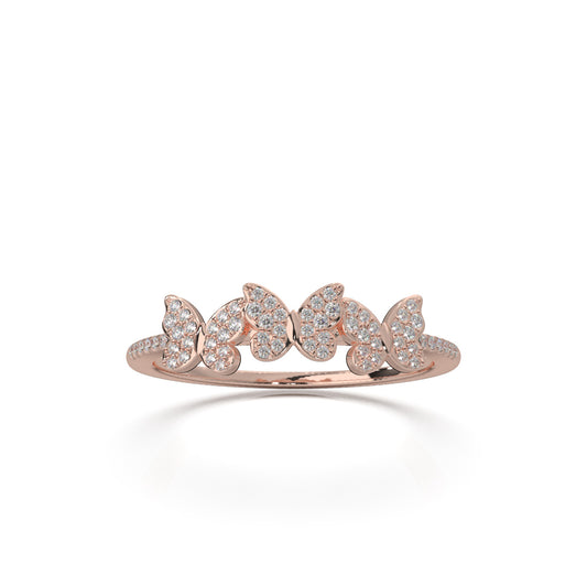 0.20 ct Moissanite Fancy Rings in 10k Rose Gold