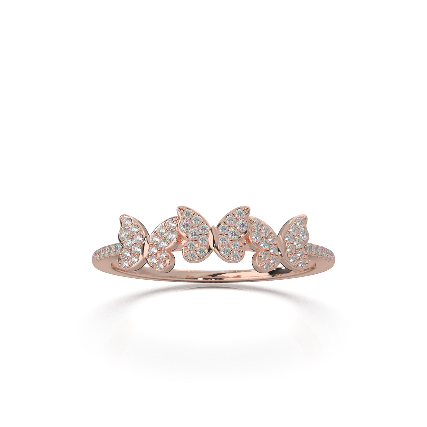 0.20 ct Natural Diamond Fancy Rings in 10k Rose Gold