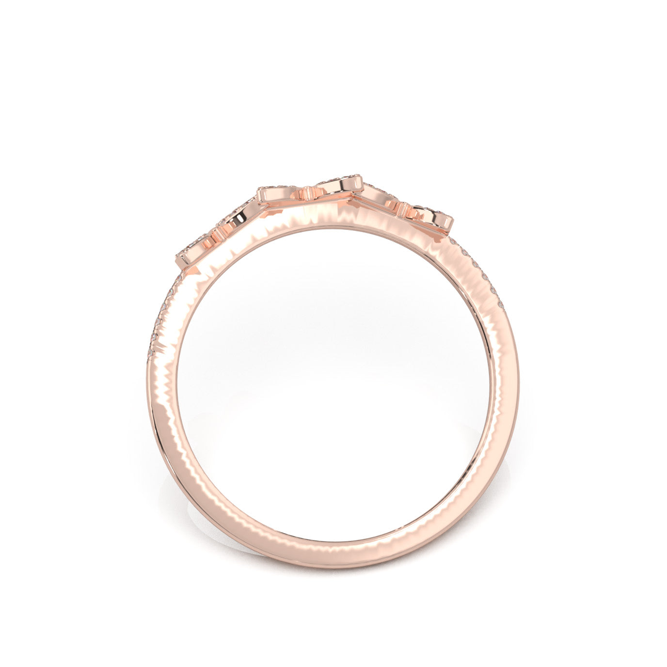 0.20 ct Natural Diamond Fancy Rings in 14k Rose Gold