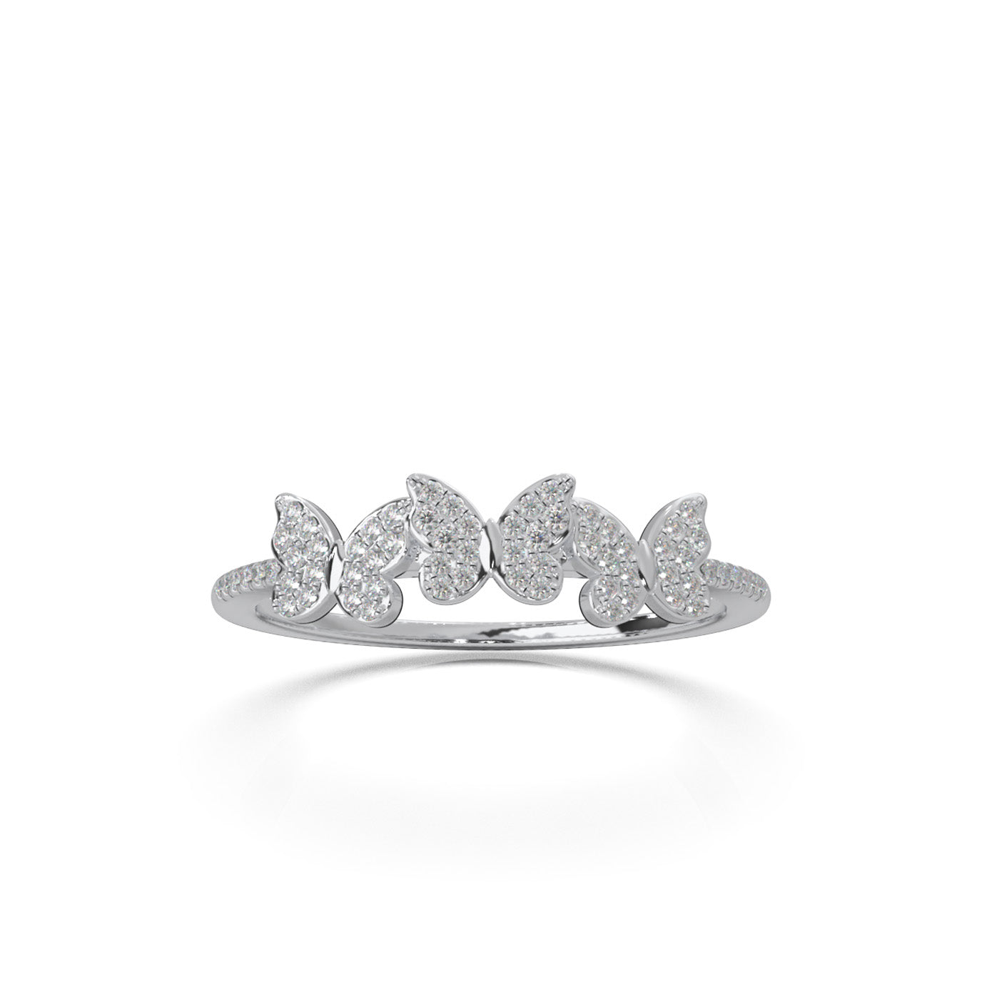 0.20 ct Moissanite Fancy Rings in 14k White Gold