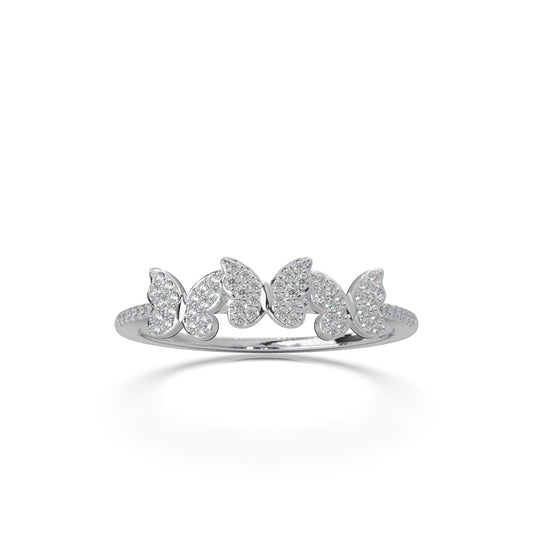 0.20 ct Moissanite Fancy Rings in 14k White Gold