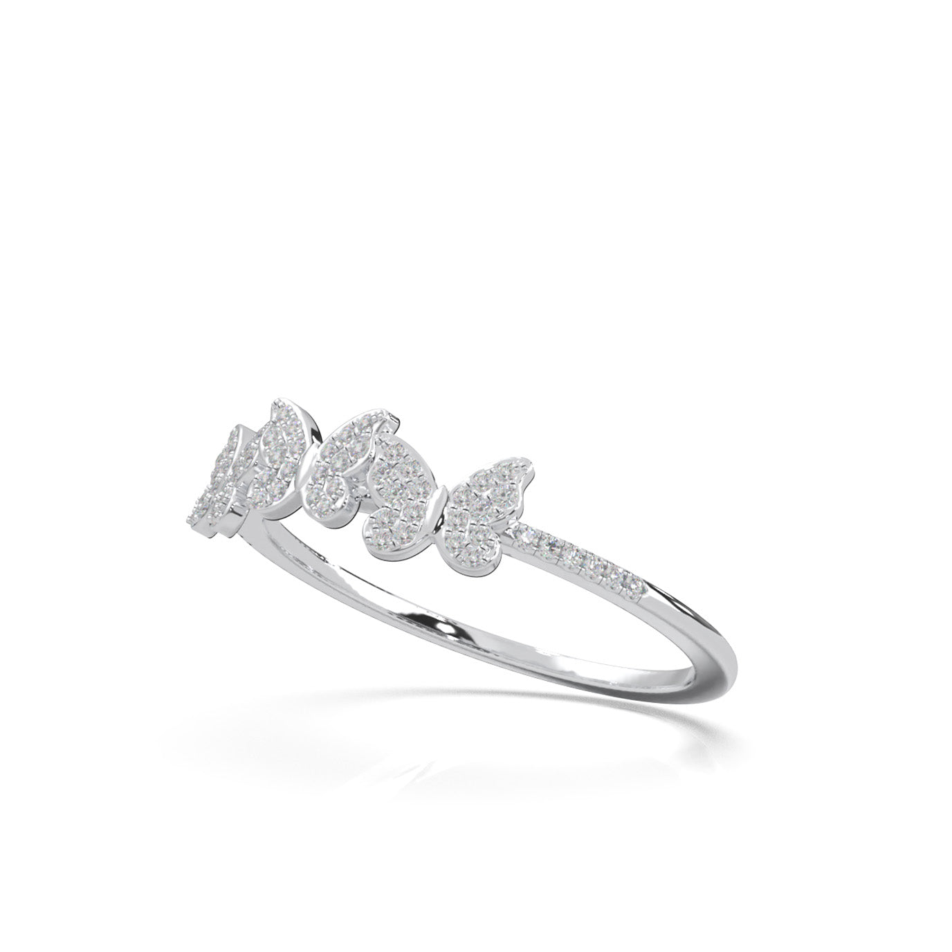 0.20 ct Moissanite Fancy Rings in 14k White Gold