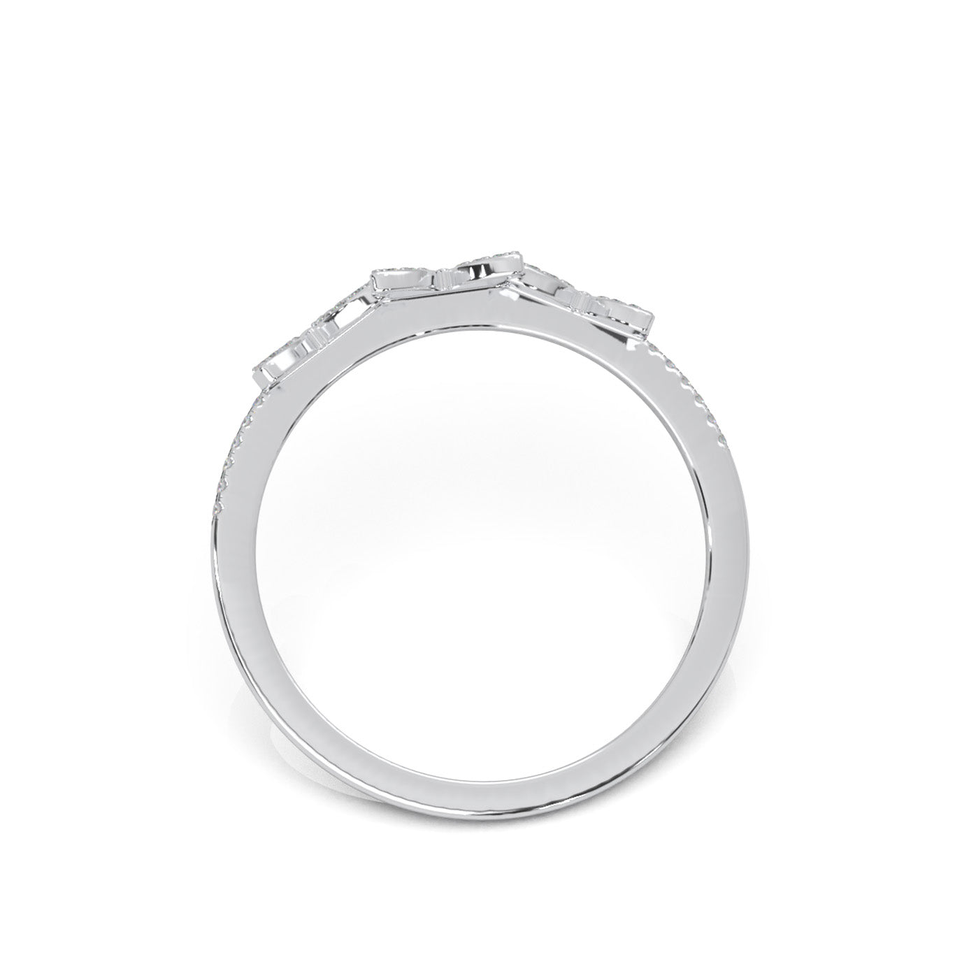 0.20 ct Natural Diamond Fancy Rings in 14k White Gold