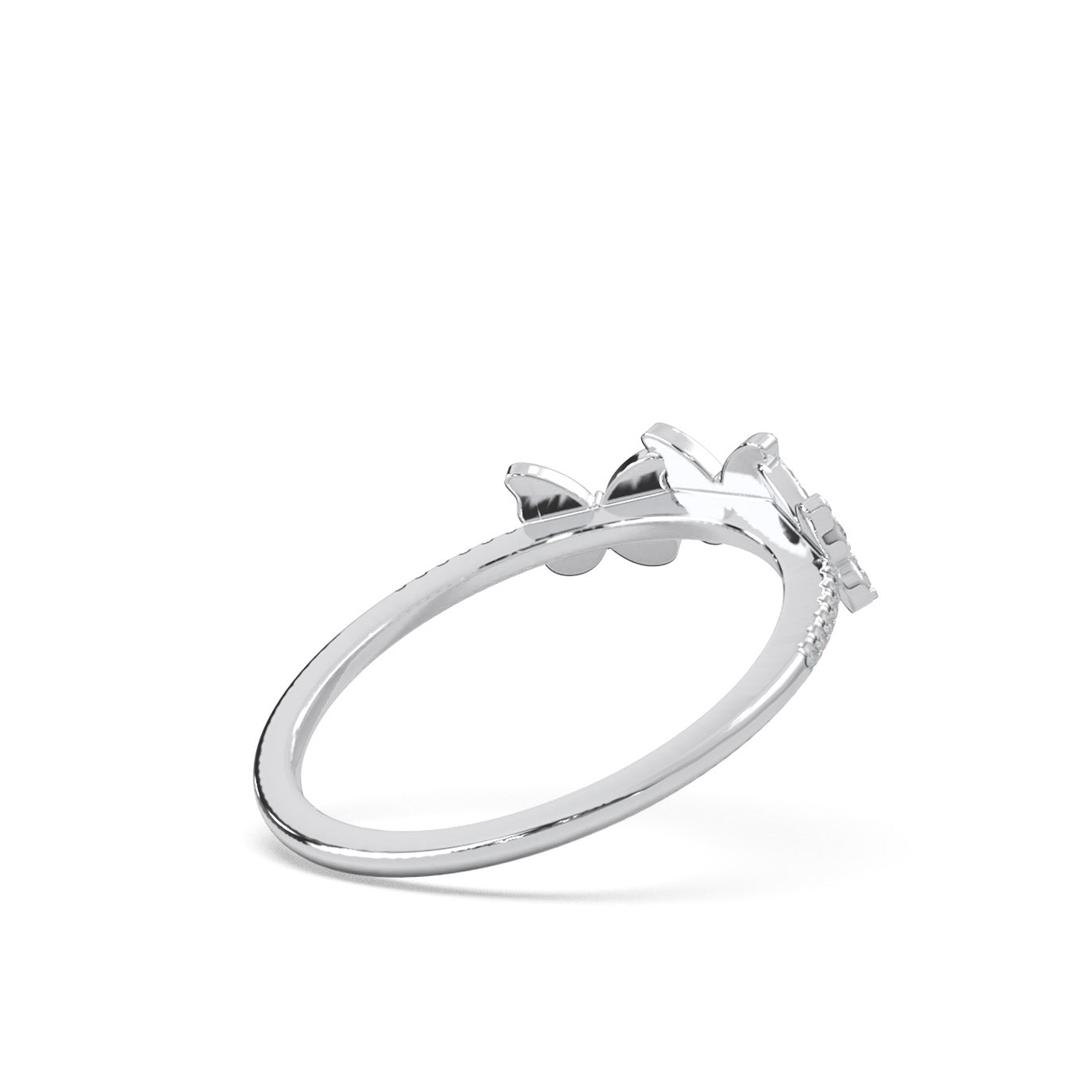 0.20 ct Moissanite Fancy Rings in 14k White Gold