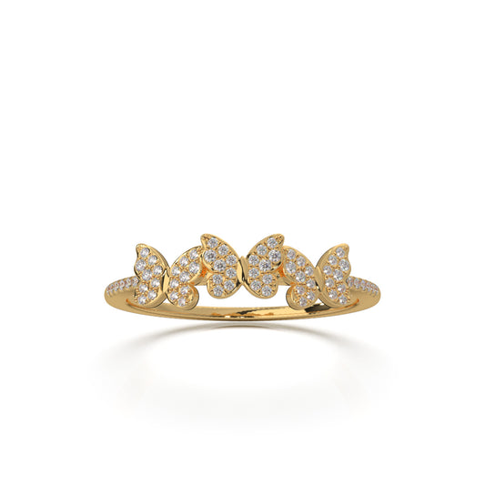0.20 ct Natural Diamond Fancy Rings in 10k Yellow Gold
