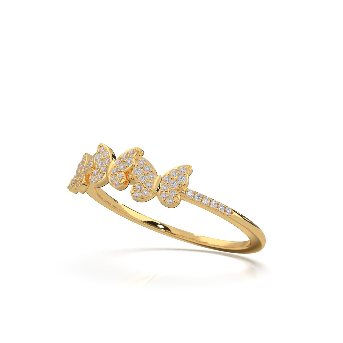 0.20 ct Natural Diamond Fancy Rings in 14k Yellow Gold