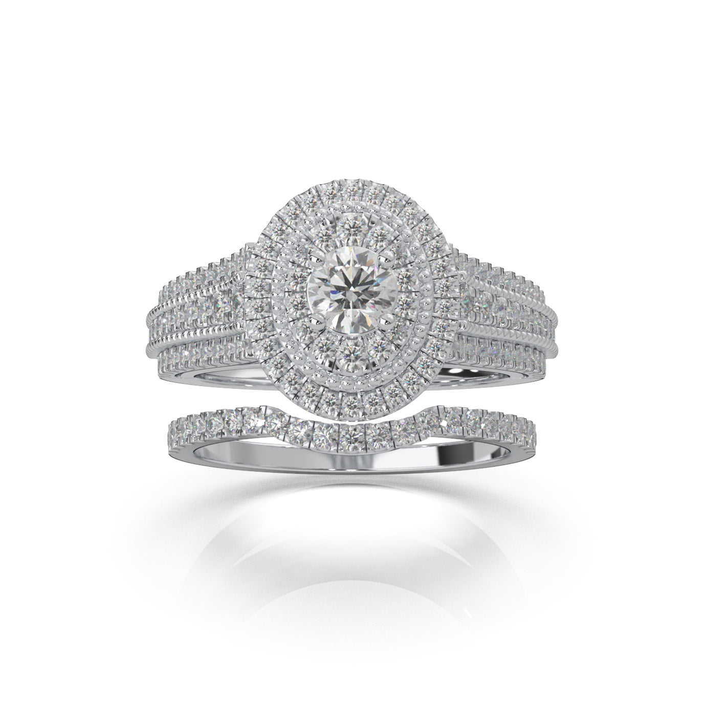1.30 ct Natural Diamond Engagement Sets in 14k White Gold