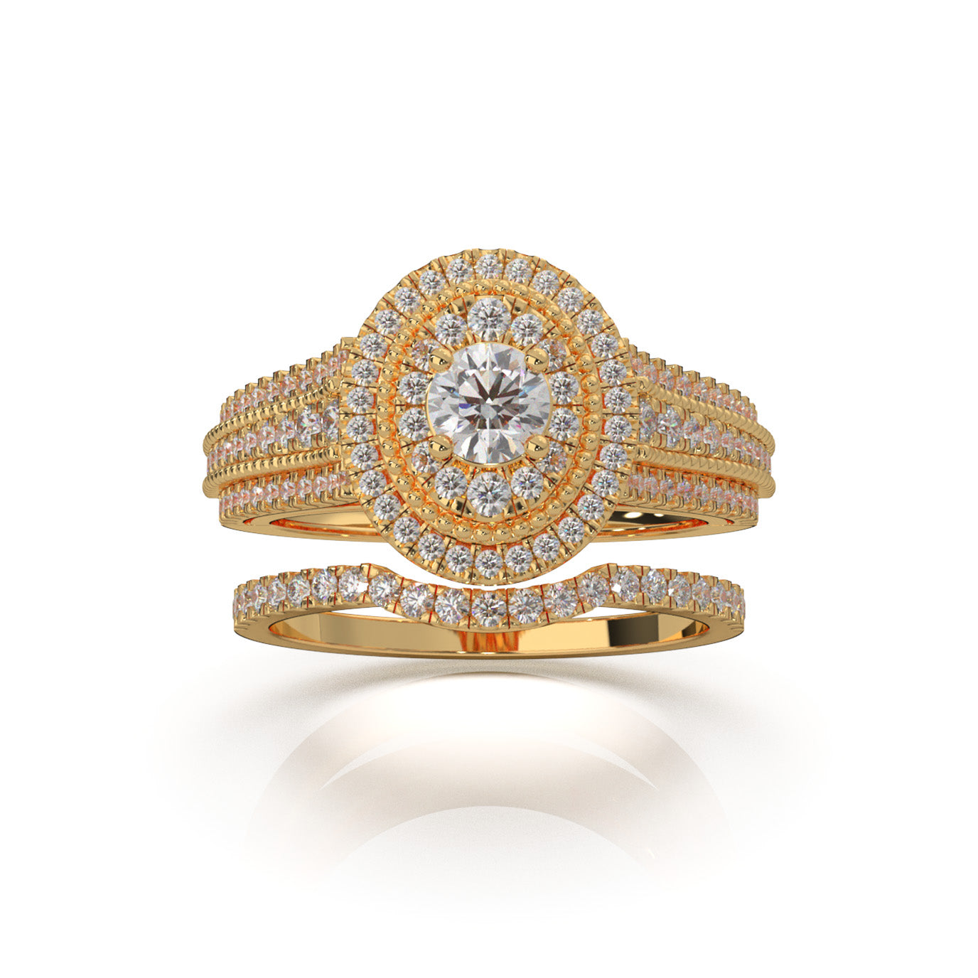 1.30 ct Moissanite Engagement Sets in 10k Yellow Gold