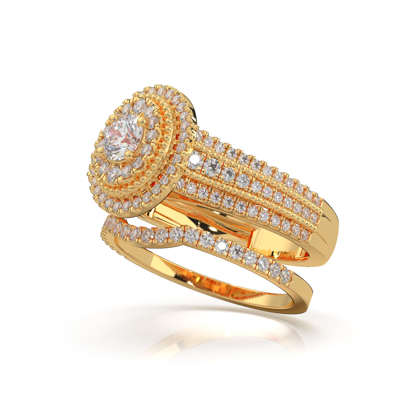 1.30 ct Natural Diamond Engagement Sets in 10k Yellow Gold