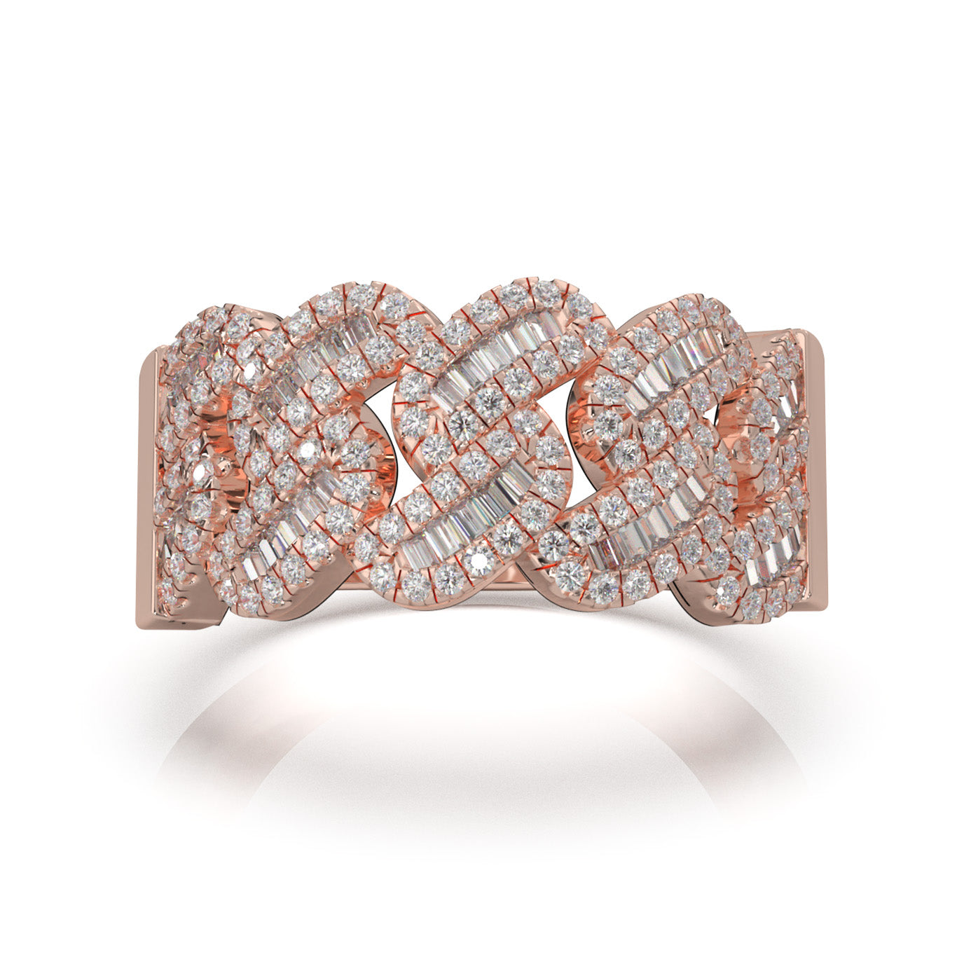 1.10 ct Moissanite Mens Wedding Bands in 10k Rose Gold